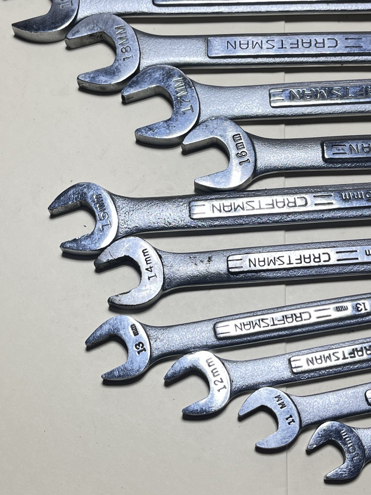 14 Pce. Craftsman Metric Combination Wrench Set 8-21mm Used VV SERIES