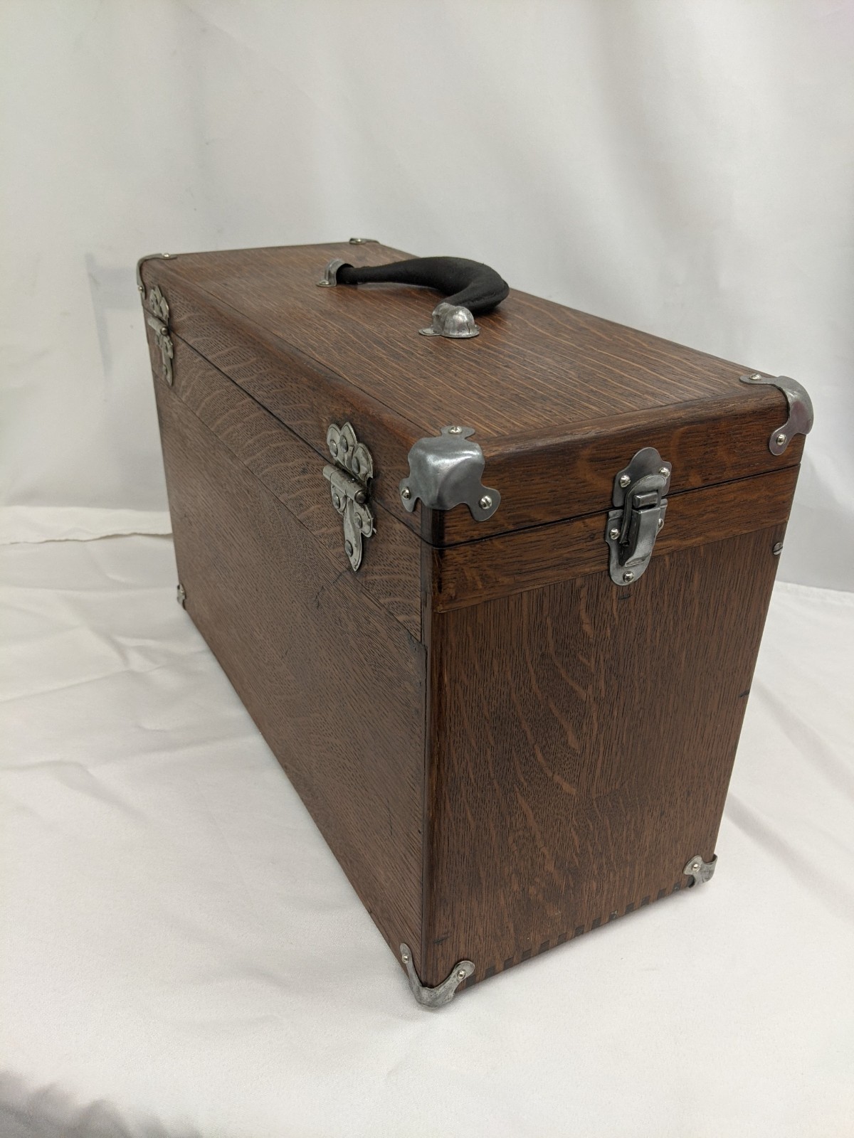 Antique Union Model B-20 7 Drawer Wooden Oak Toolbox Chest With Key
