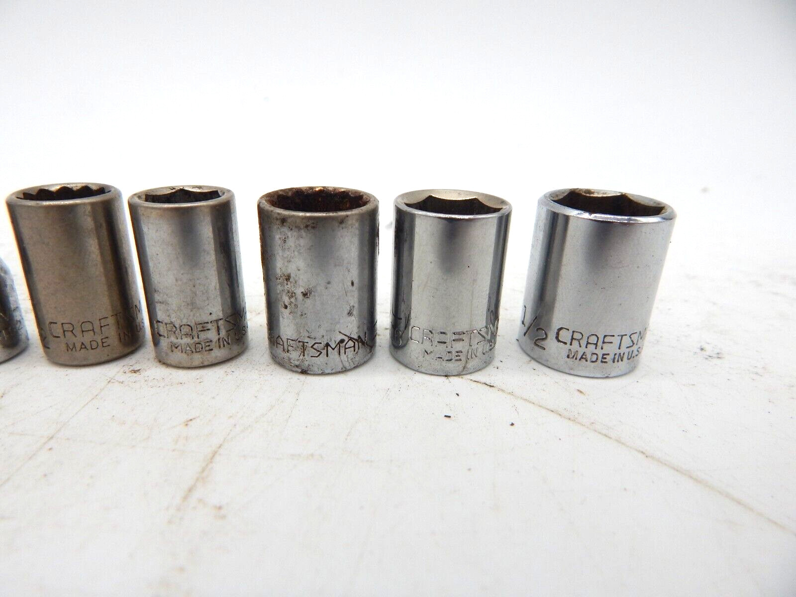 Set of 10 Vintage Craftsman Sockets 1/4″ Drive 6 & 12 Point SAE & Metric USA