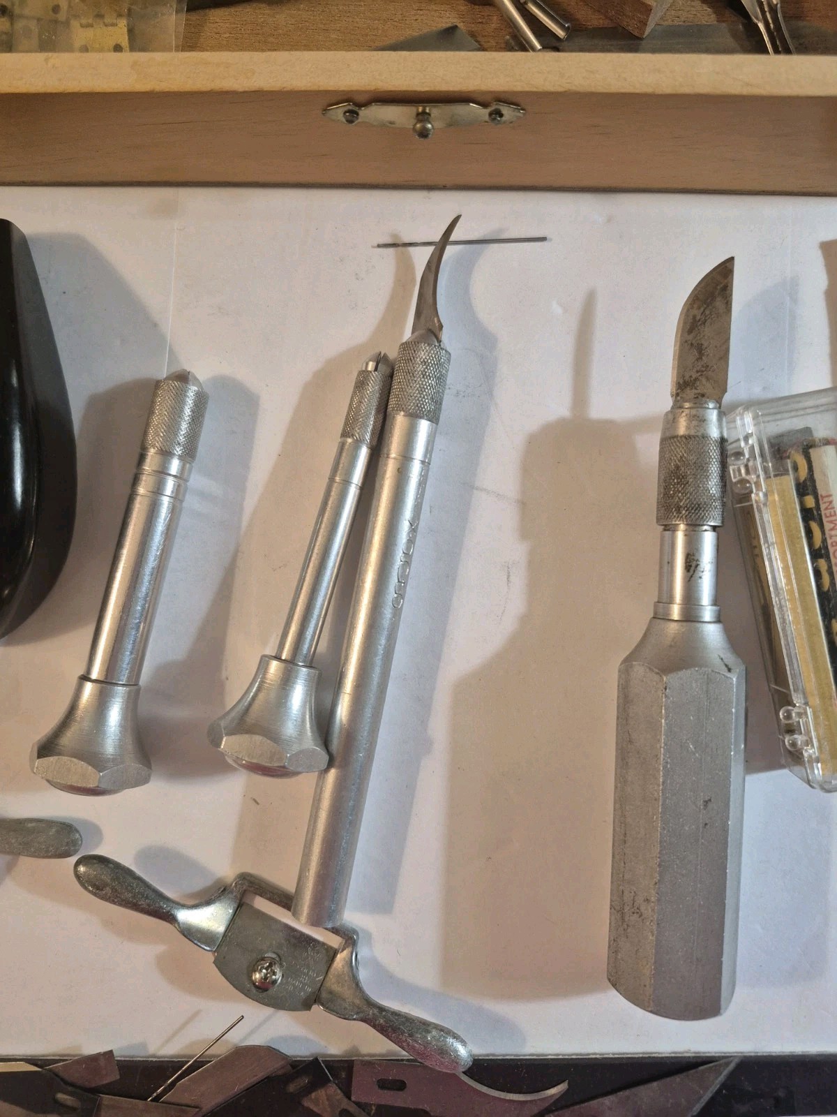 Vintage X-ACTO Woodcarving Set in Wooden Box Variety of Tools, Blades, Planers+