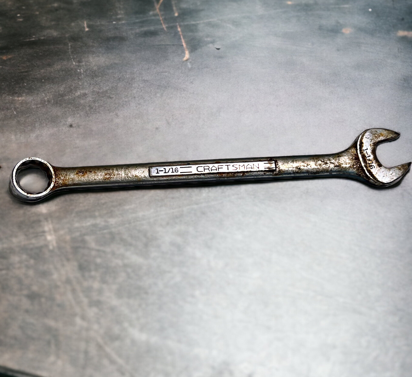 Craftsman Vtg 1 1/16″ Combination Box Wrench USA tool mechanic Shade Tree Repair