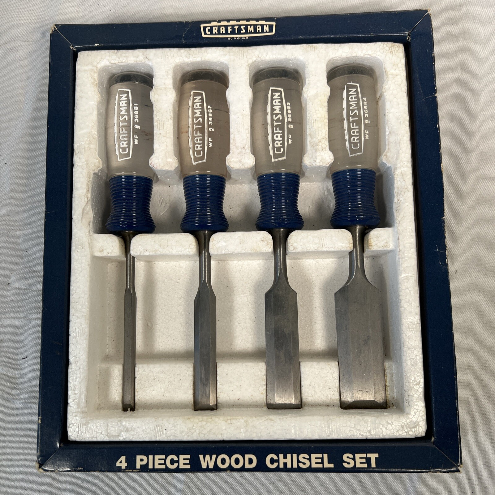 NEW in Box Vintage Sears Craftsman Wood Chisel Set 9-36867 1/4” 1/2” 3/4” 1”