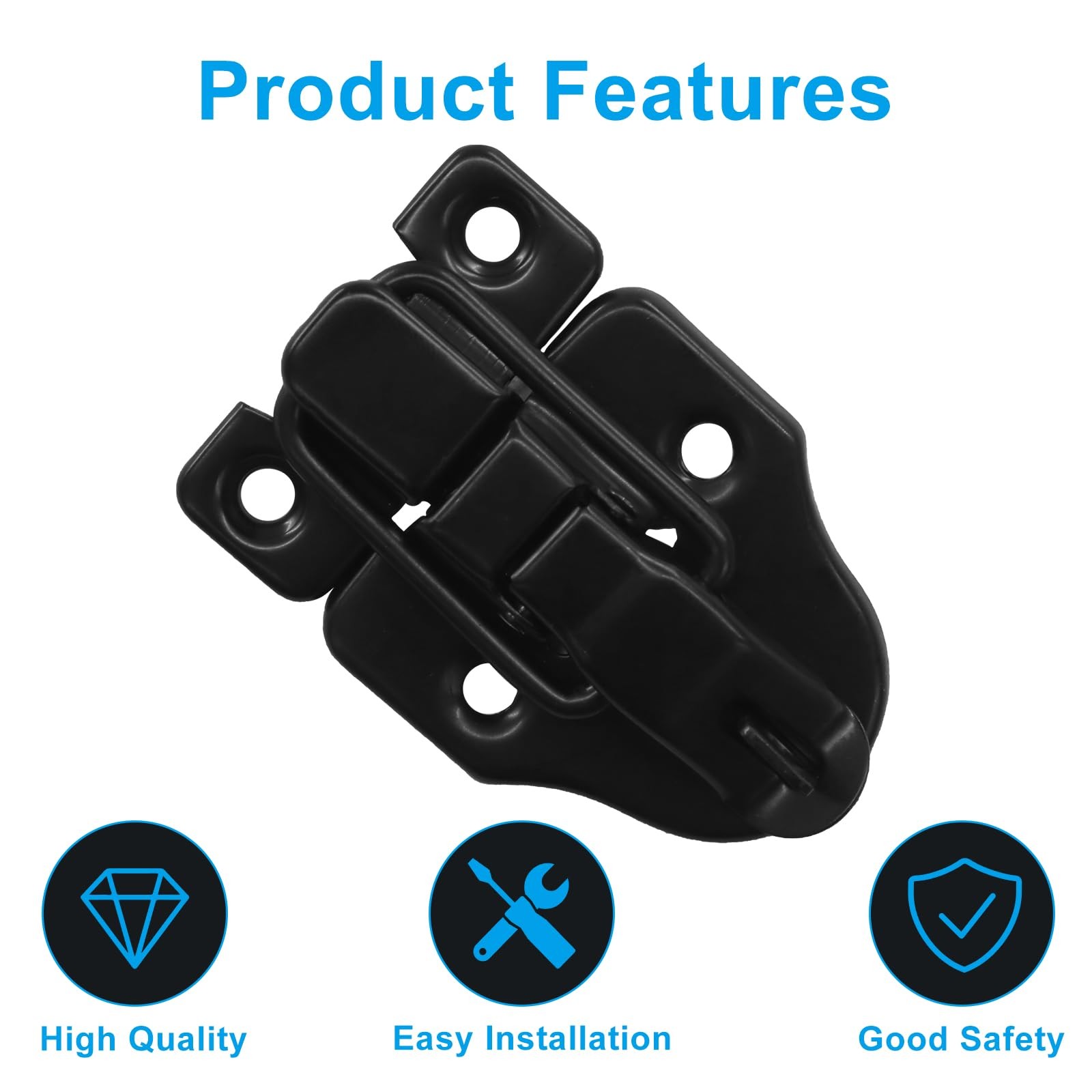 10 Pack Timeproof Toggle Hasp Latches, Black Lock Replacement Classical Buckle..