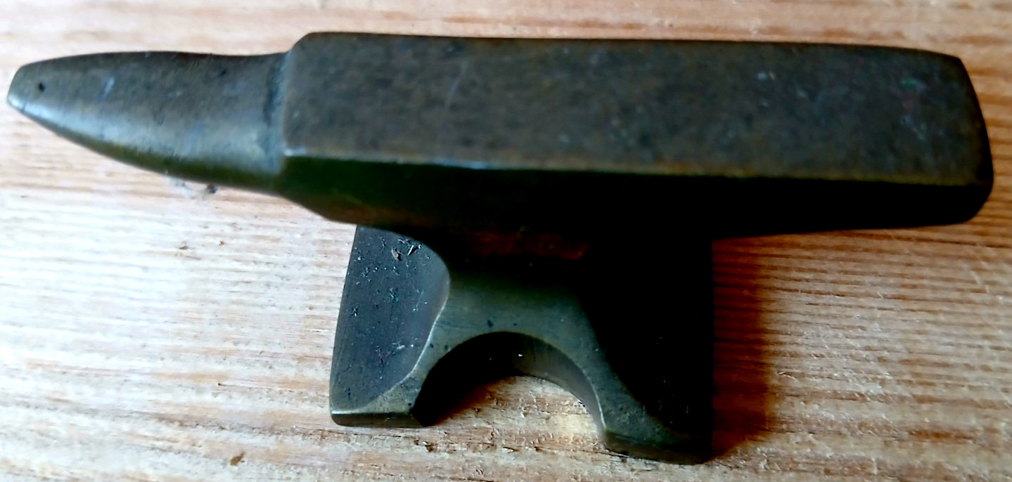 Vtg Miniature Anvil Jewelry Metalworking Brass Bronz Blacksmith Tool 3 x 1 x 1/4