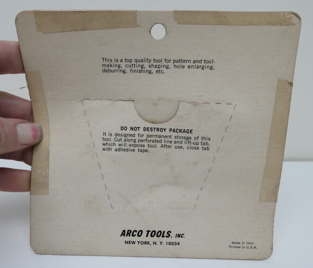 RARE Vtg ARCO 3pk Rotary Files for Electric Drills No.309 Shapes Finish Enlarges