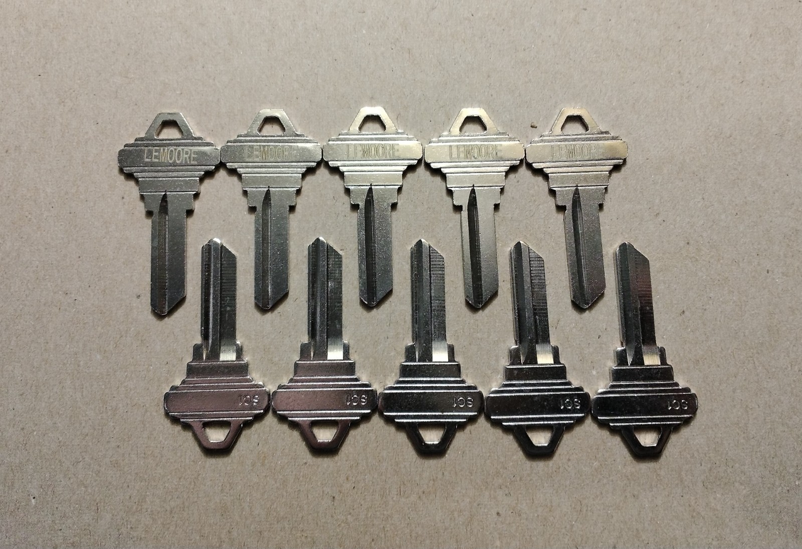 10 PACK SCHLAGE SC-1 House Key Blanks Brass Chrome Plated