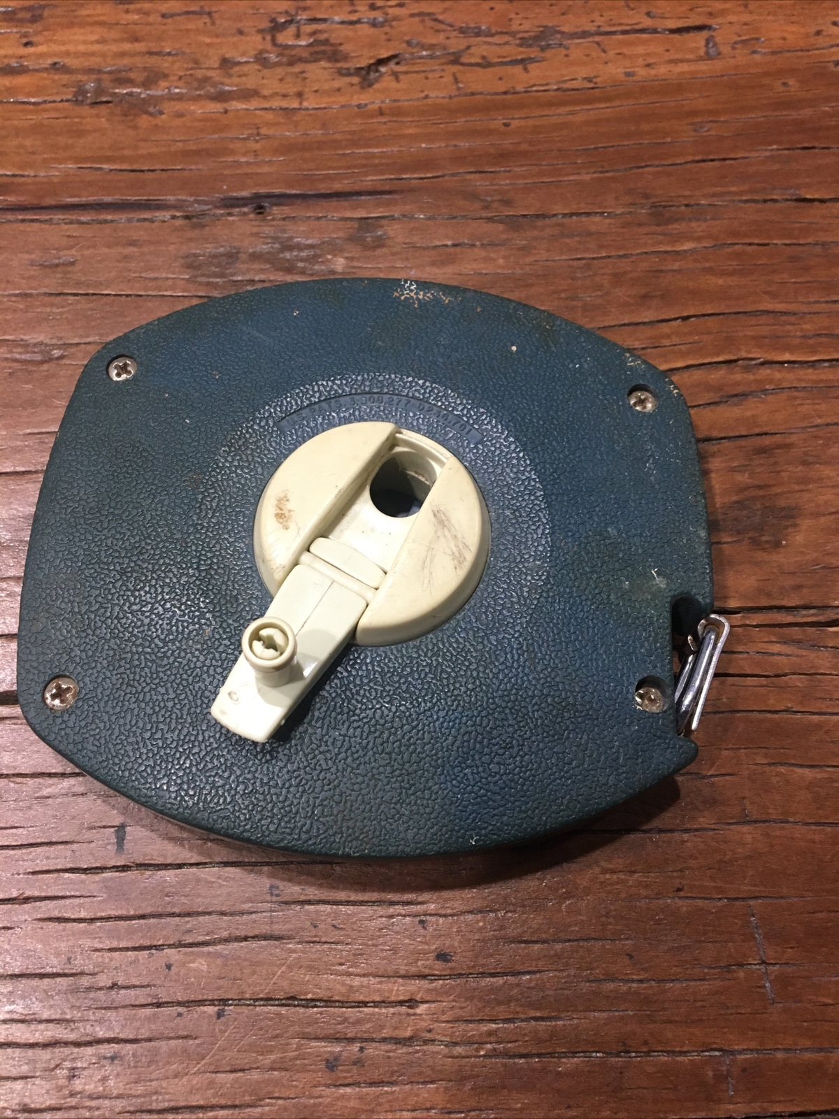 VINTAGE STANLEY 34-500 100FT HAND CRANK TAPE MEASURE MADE IN AMERICA Green