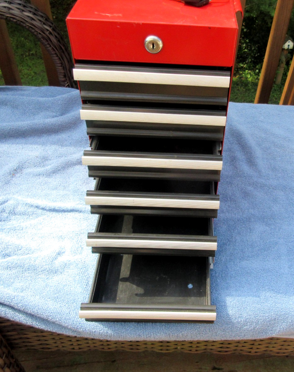 Craftsman six drawer tool caddy side chest with keys 65142 locking tool box