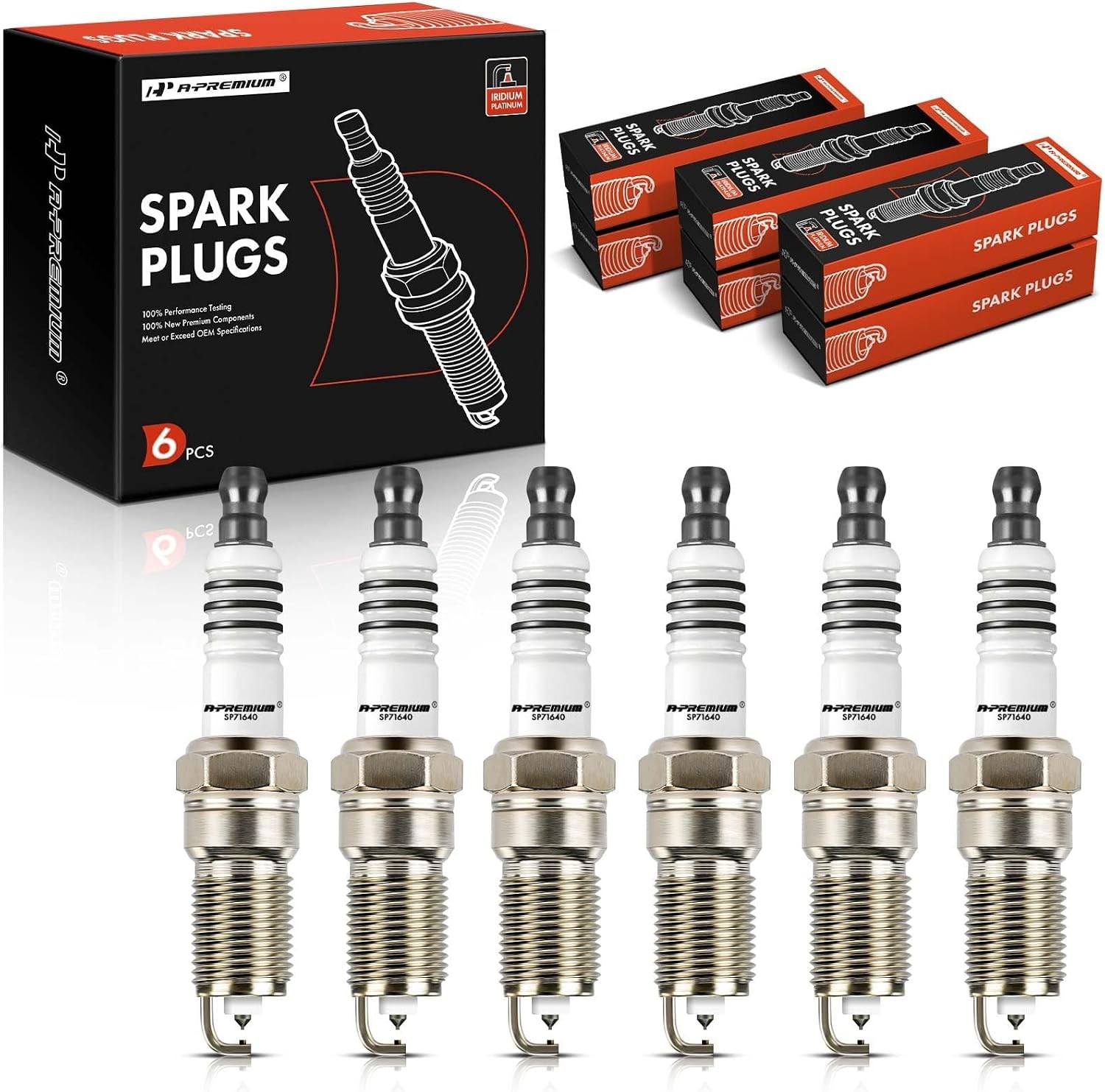 A-Premium 6PCS Iridium Platinum Spark Plugs Compatible with Buick,…