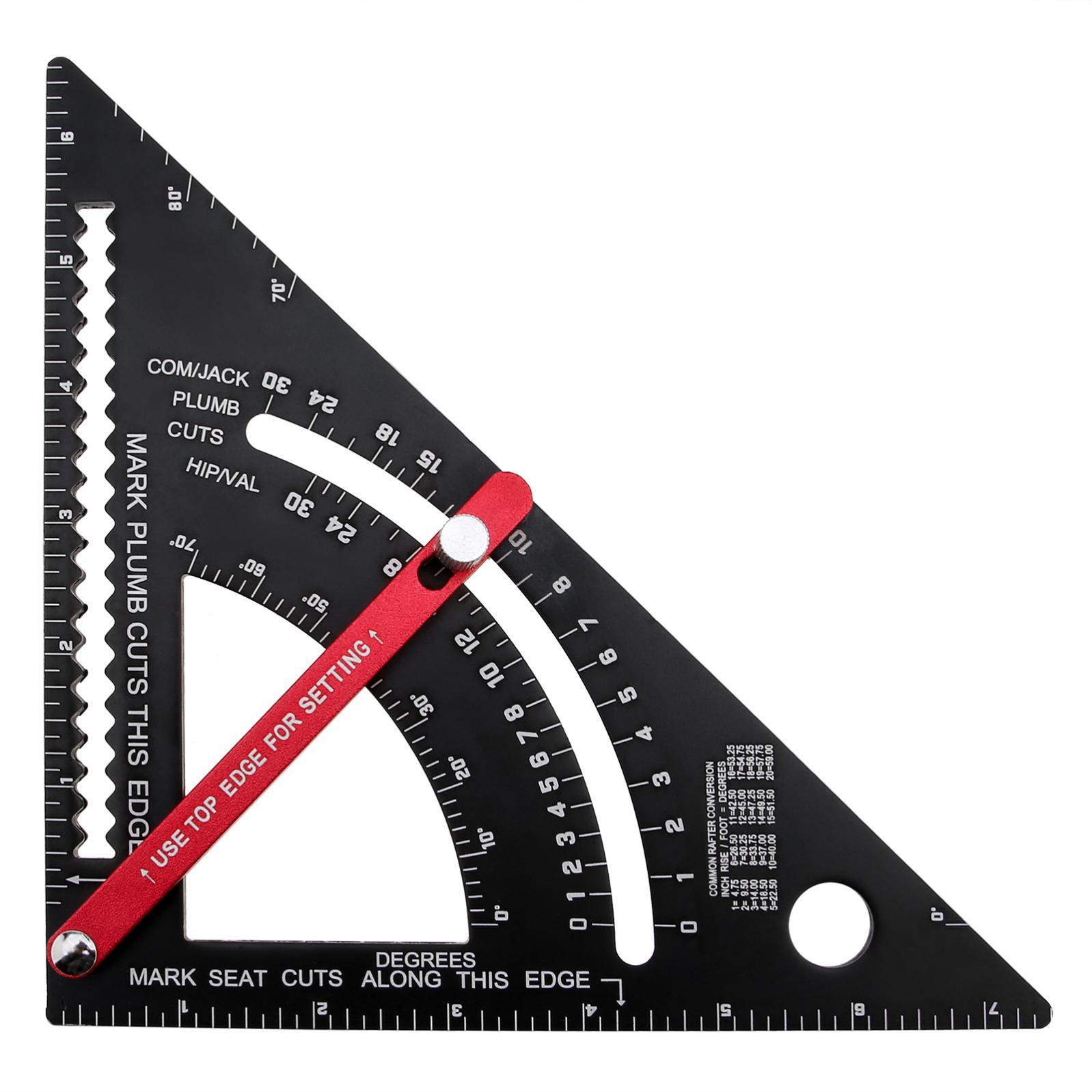 7 Inch Carpenter Square Rafter Square Woodworking Square with Adjustable Rod