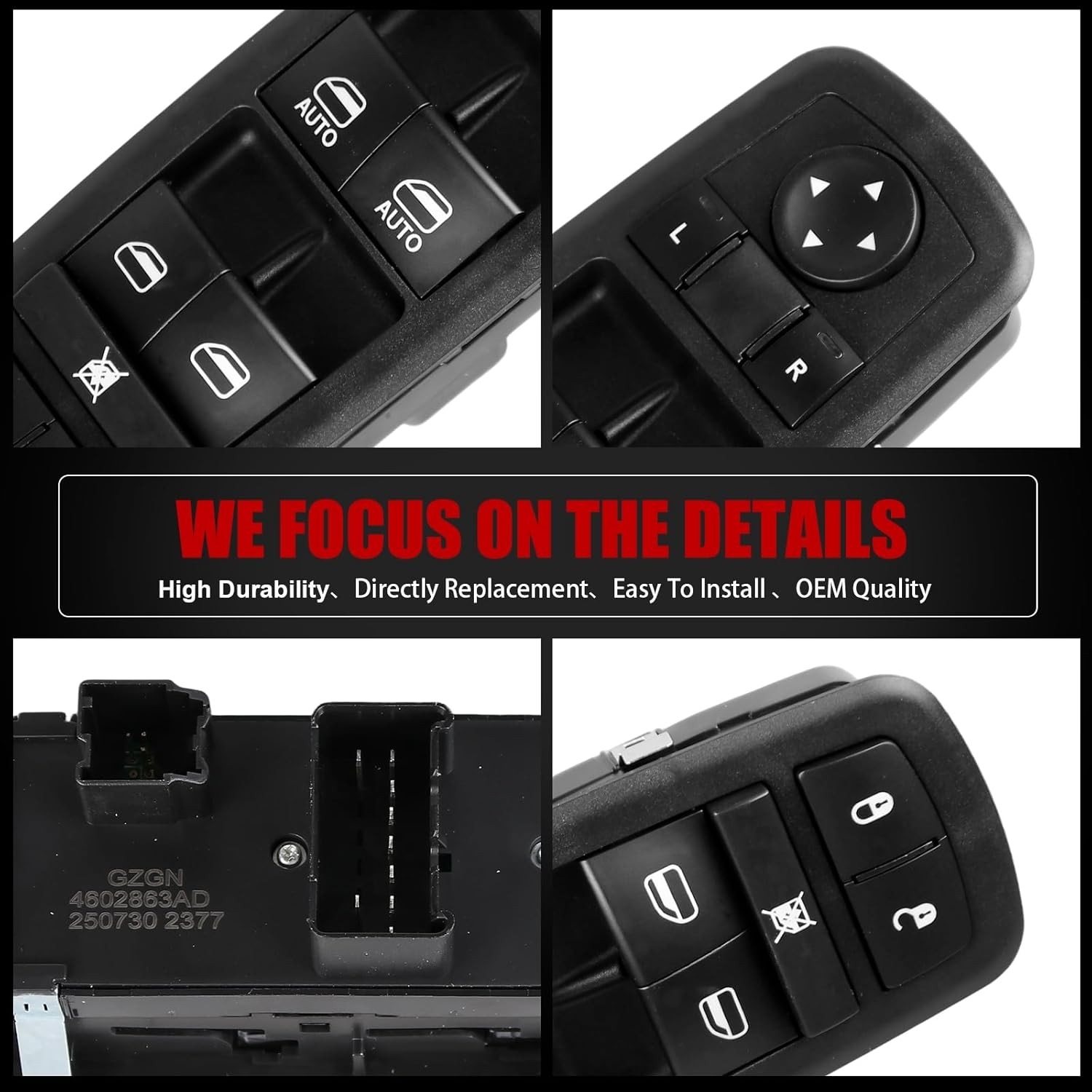 901-473 Master Power Window Switch Compatible with 2009-2012 Dodge Ram 1500 2500