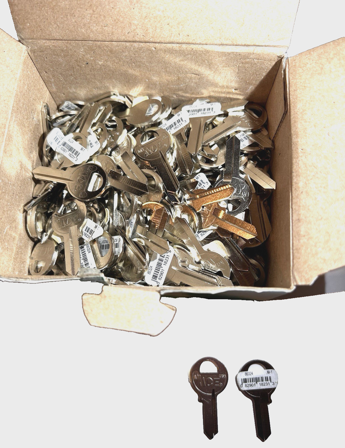 86324 M-1 ACE MASTER PADLOCK KEY BLANKS BOX OF 250 NOT ON ORIGINAL BOX