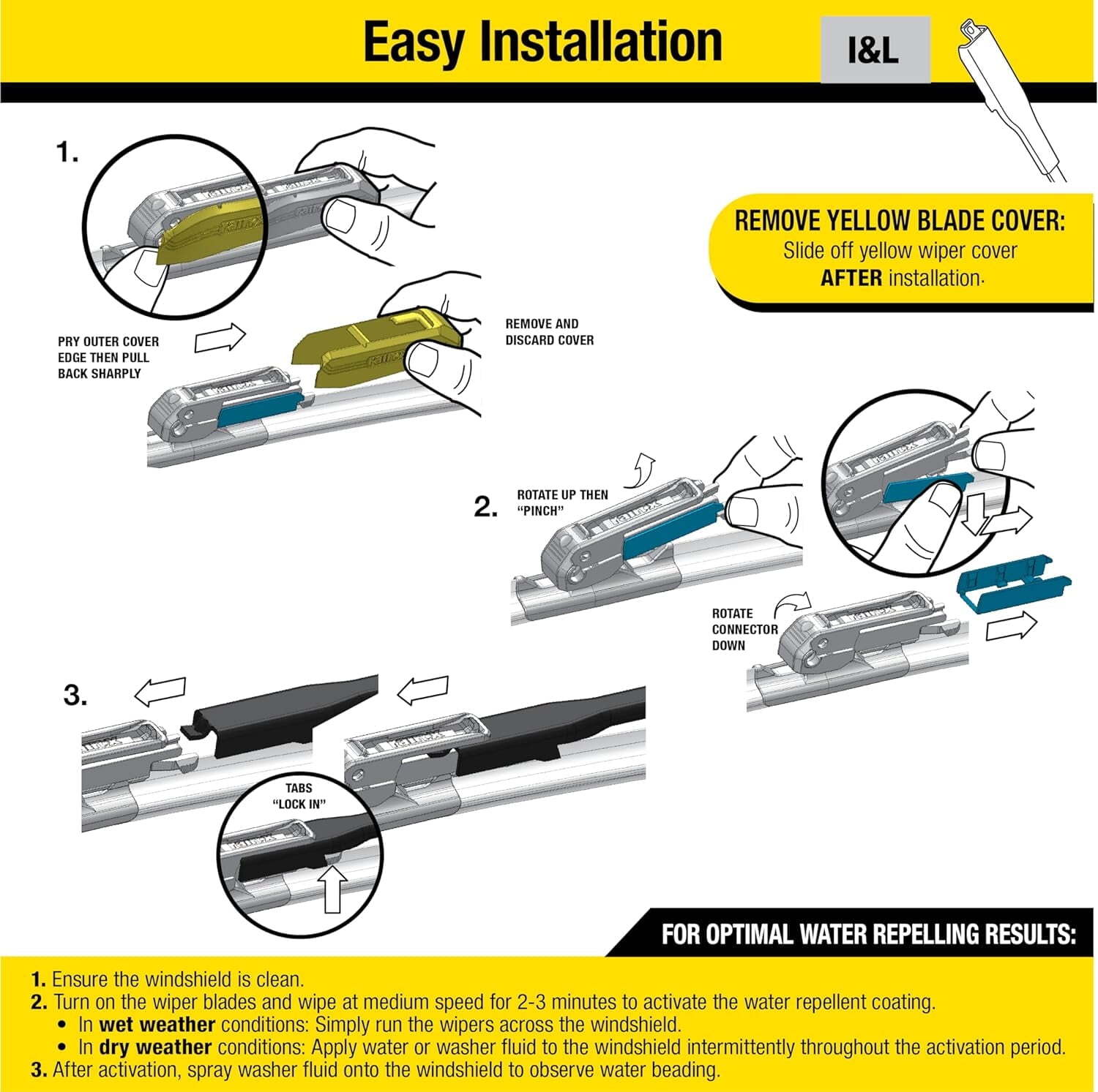 24″ Rain-X Latitude Water Repellency 2-IN-1 Windshield Wiper Blade,Free Shipping