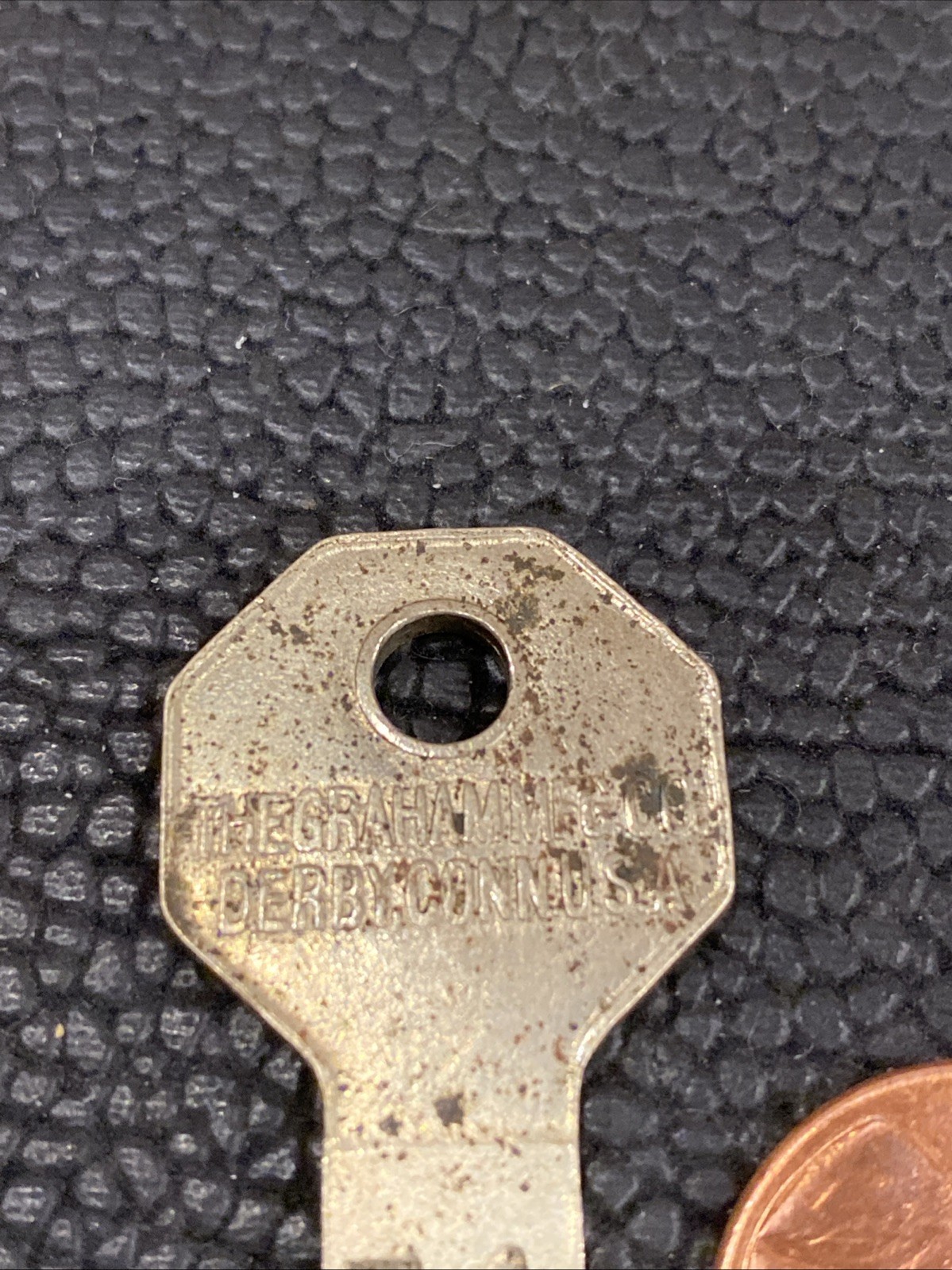 Antique GEORGE FELTON 119 Penn Ave Scranton PA Graham Mfg Co Darby Conn USA Key
