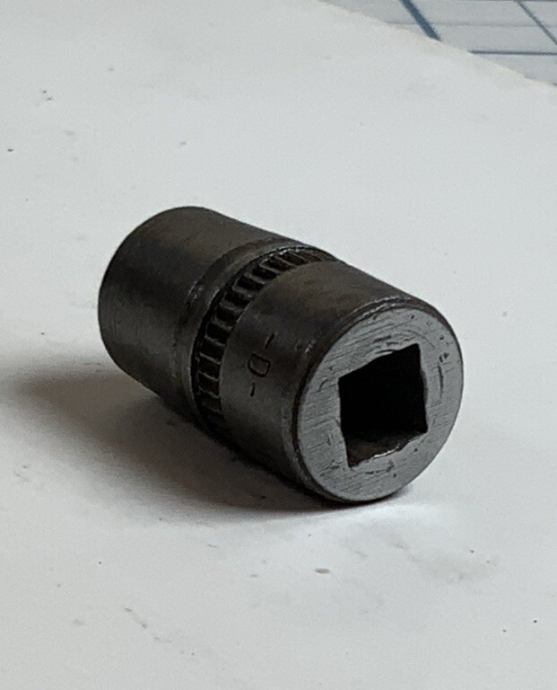 D-I, Duro-Indestro 11/32in. 1/4 Drive 12pt Socket, 1940s, USA