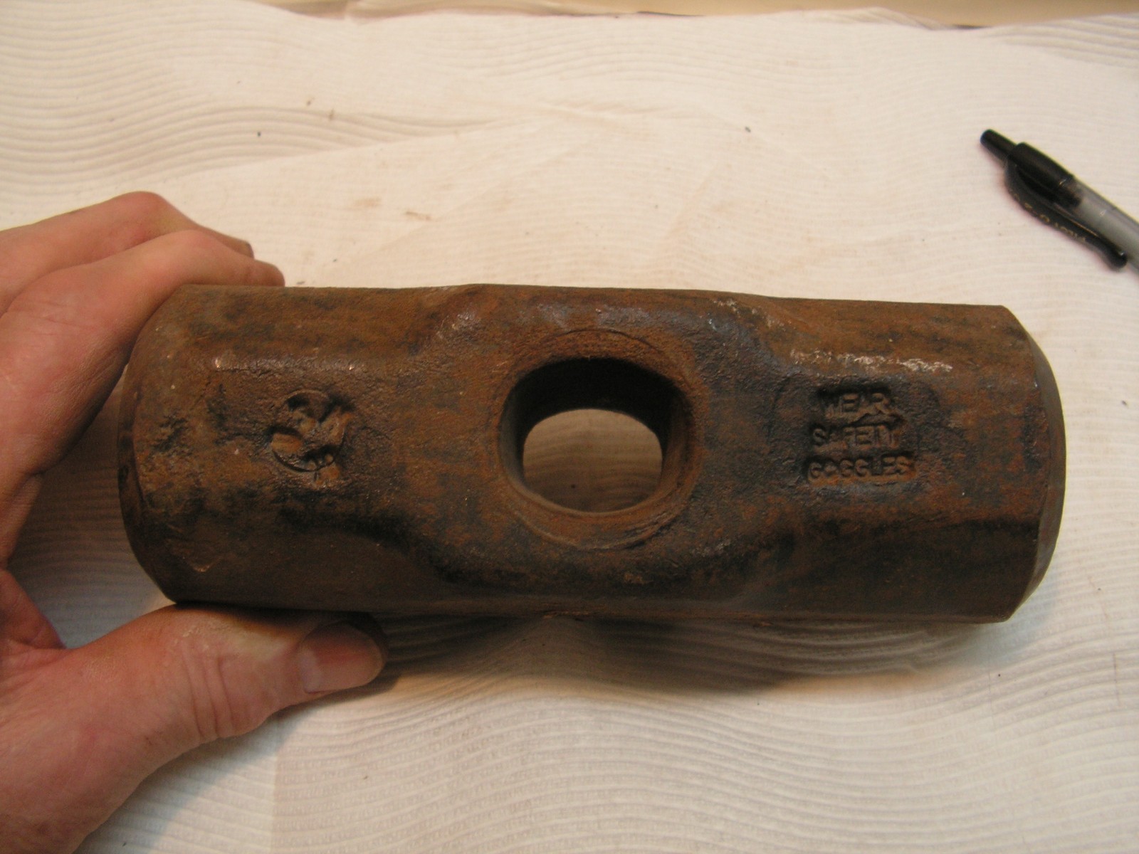 Vintage OSK STAMPED 10# Sledgehammer Head 6 3/4 Across, 2 1/2″ X 2 1/2″ H