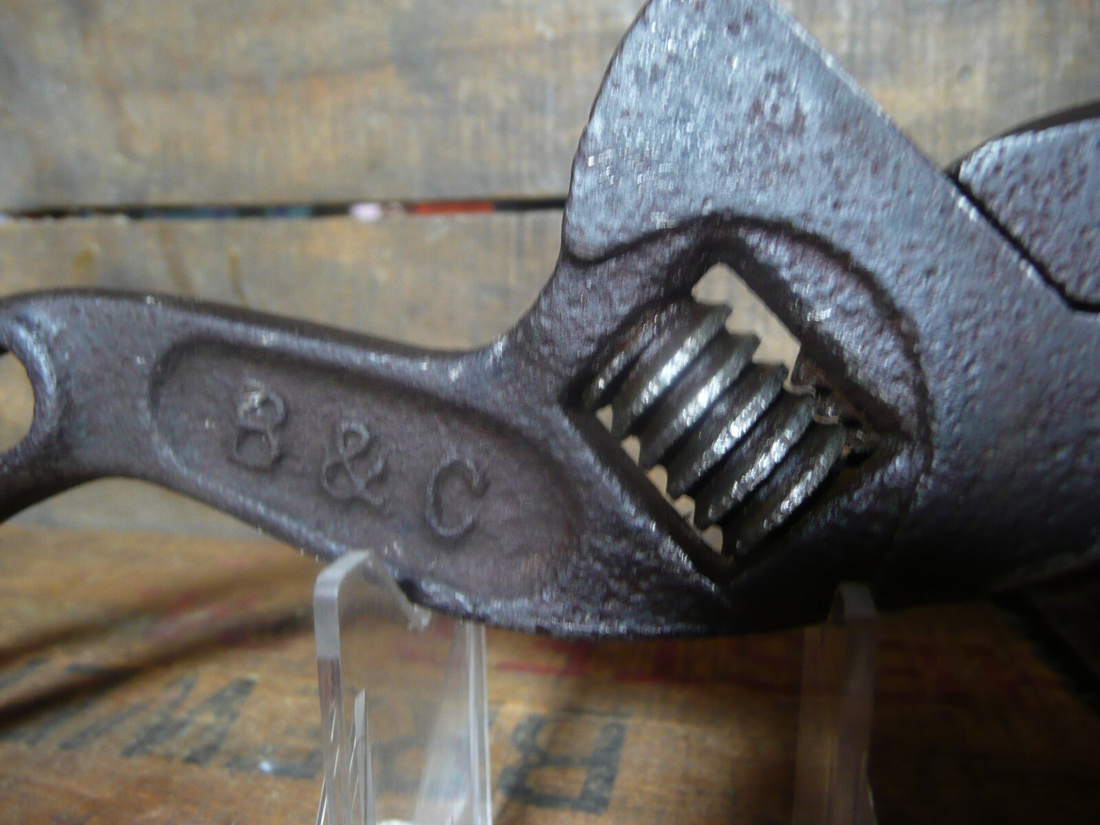 Vintage B & C Bemis & Call S Curved Adjustable Wrench 8” USA.