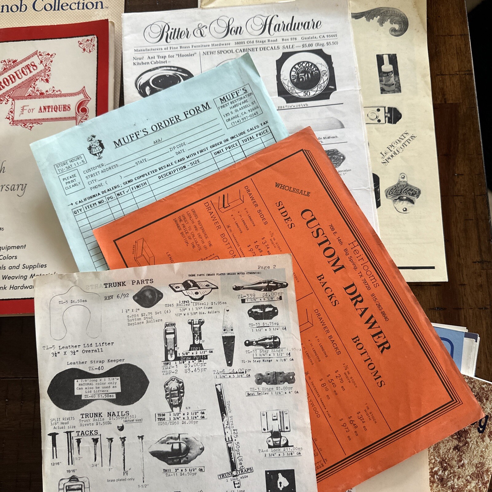 LOT 10+ Vintage 1970’s-90’s Woodworking Hardware Parts Catalogs Ephemera