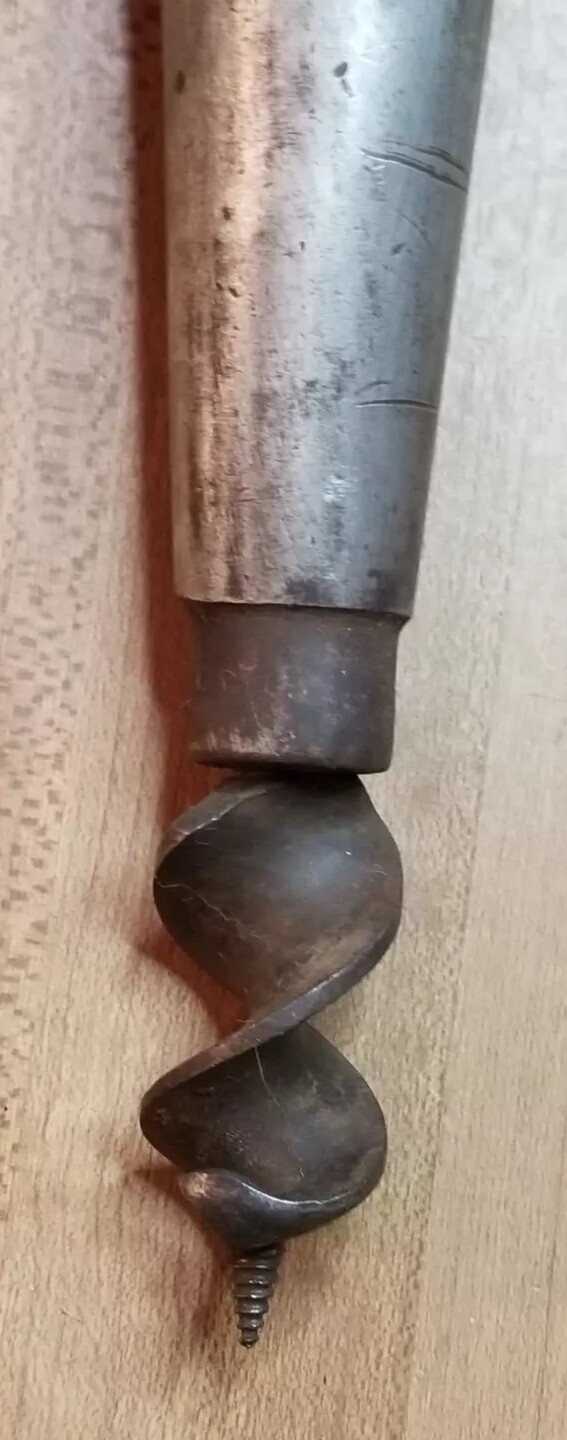 Antique THE JAMES SWAN CO. Seymour CT. Coopers Bung Auger Hole Reamer Hand Drill