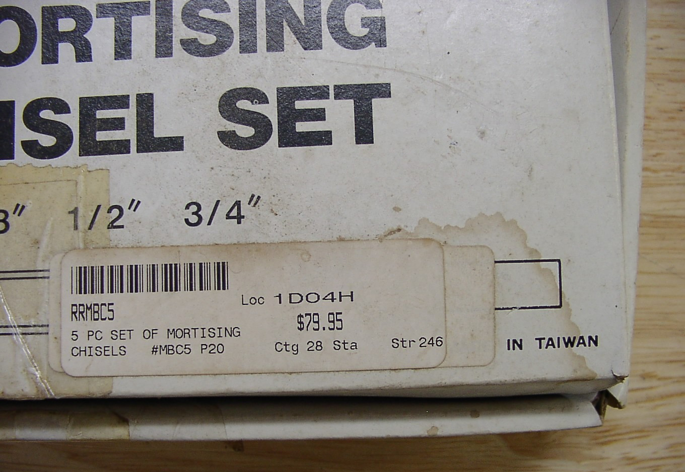 Eagle Tool Cmpany RMBC-5,5 Pc. Mortising Bit & Chisel SetW/Orig Box,Taiwan,XLINT
