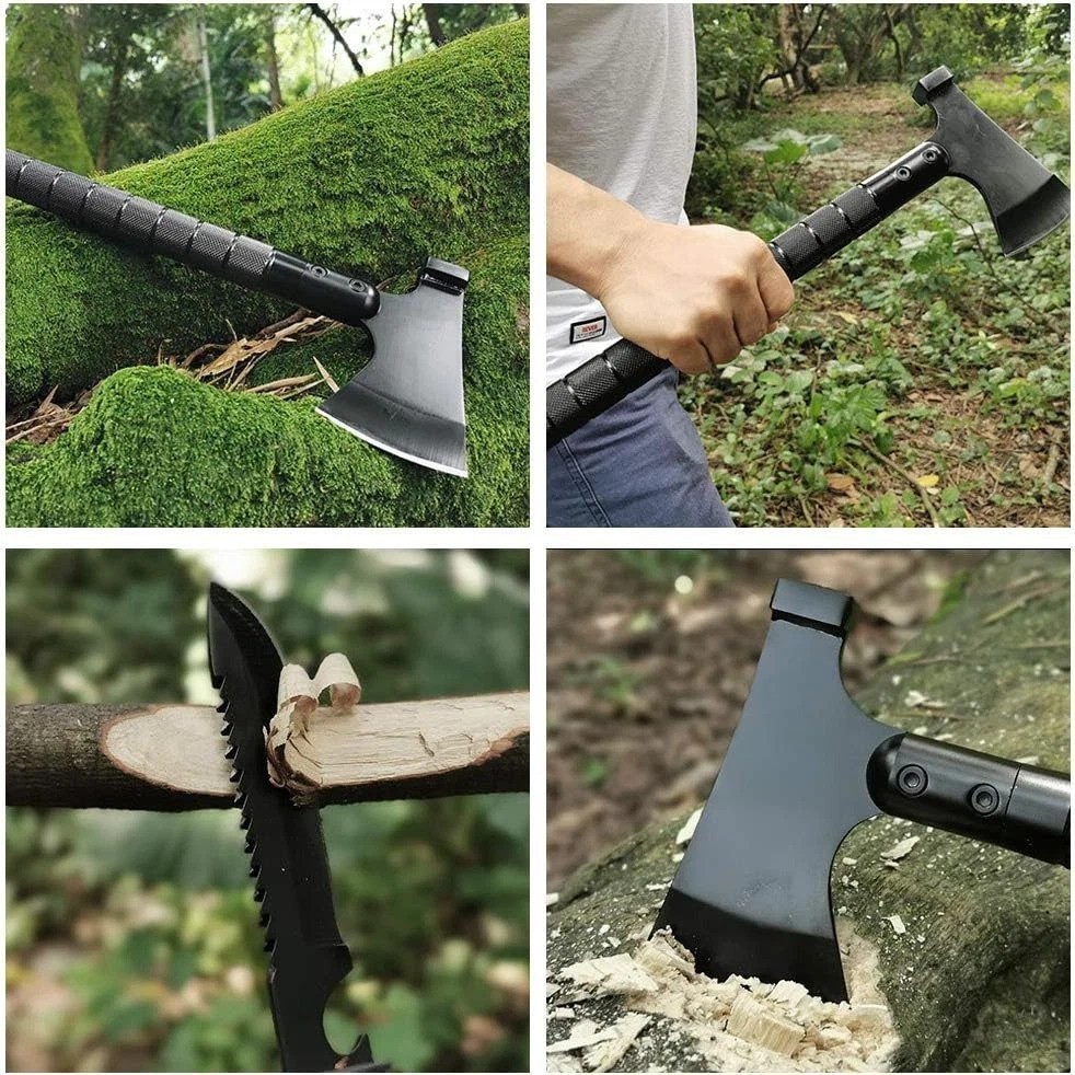 Multi-Functional Tactical Hatchet for Camping – Compact & Adjustable with Sheath