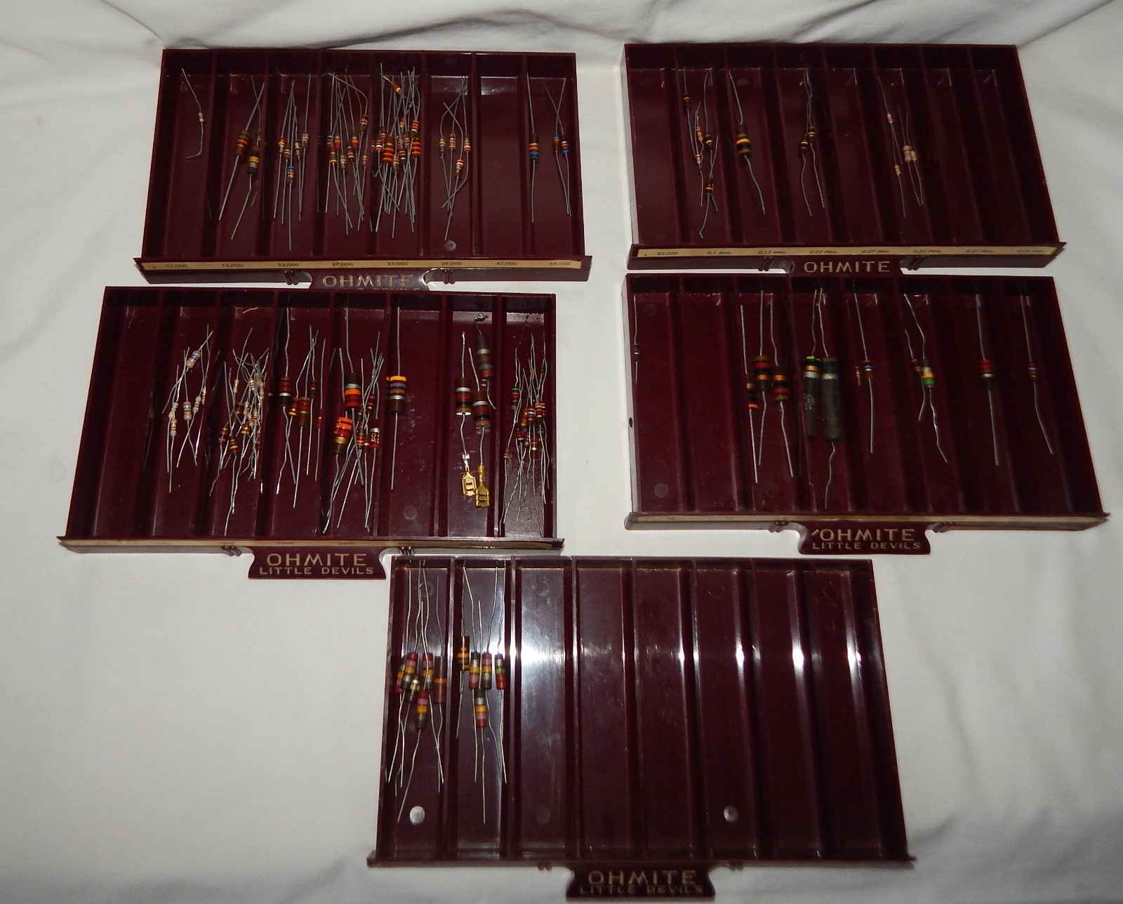 Vintage Ohmite Little Devils Art Deco Bakelite Storage Cabinets