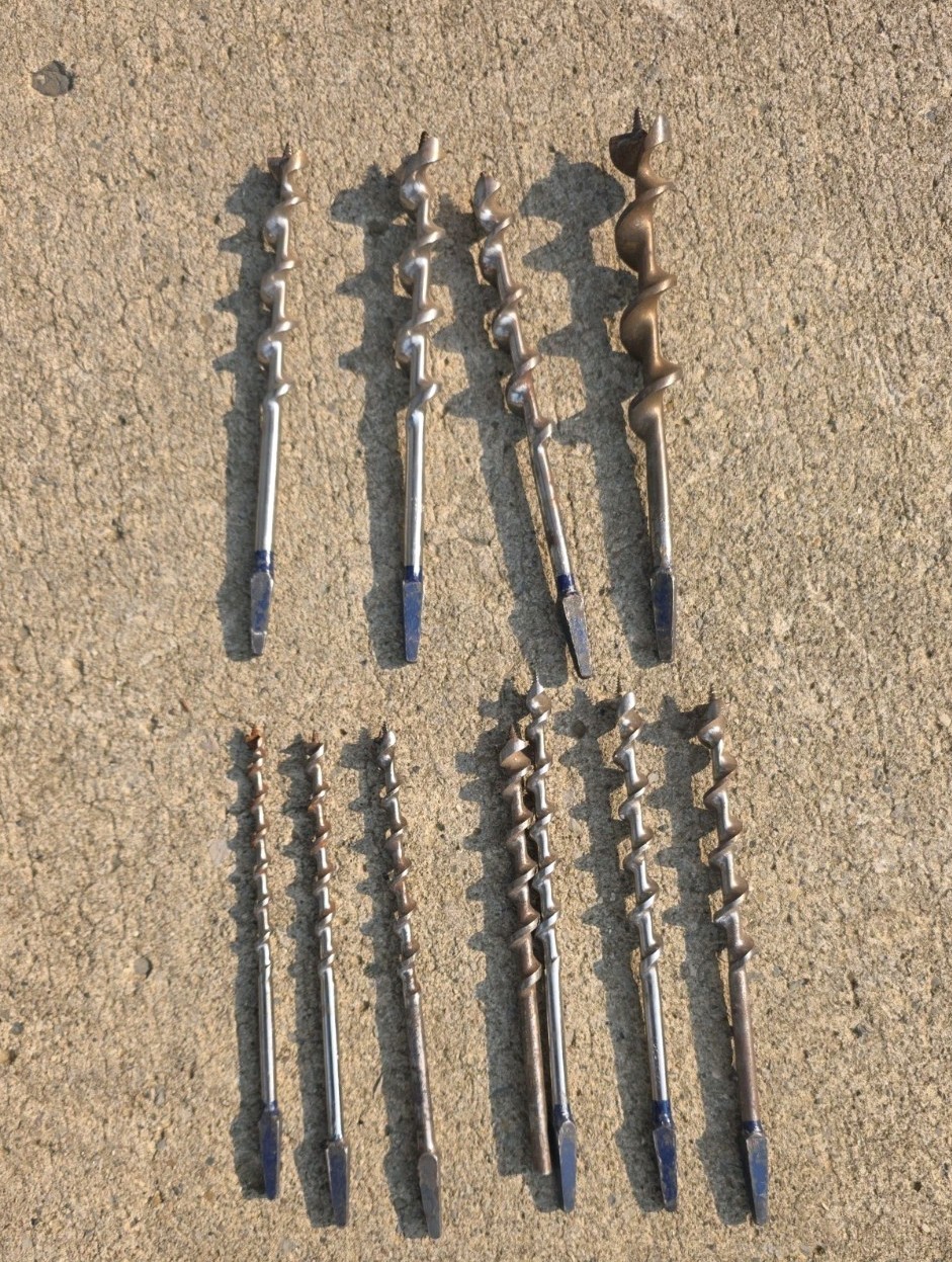 Vintage Craftsman 13pc Auger Bit Set Hand Drill Bits W/ Metal Case USA 1940’s