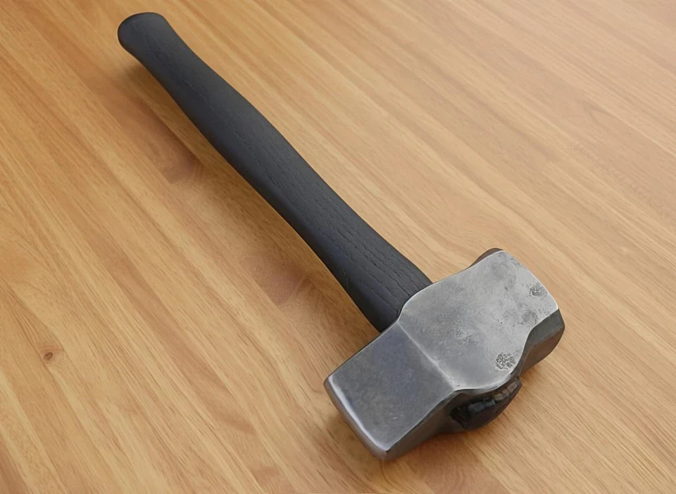 Blacksmith Forging Straight Peen Best Iron Hammer With Wooden Handle, 2.6 lbs