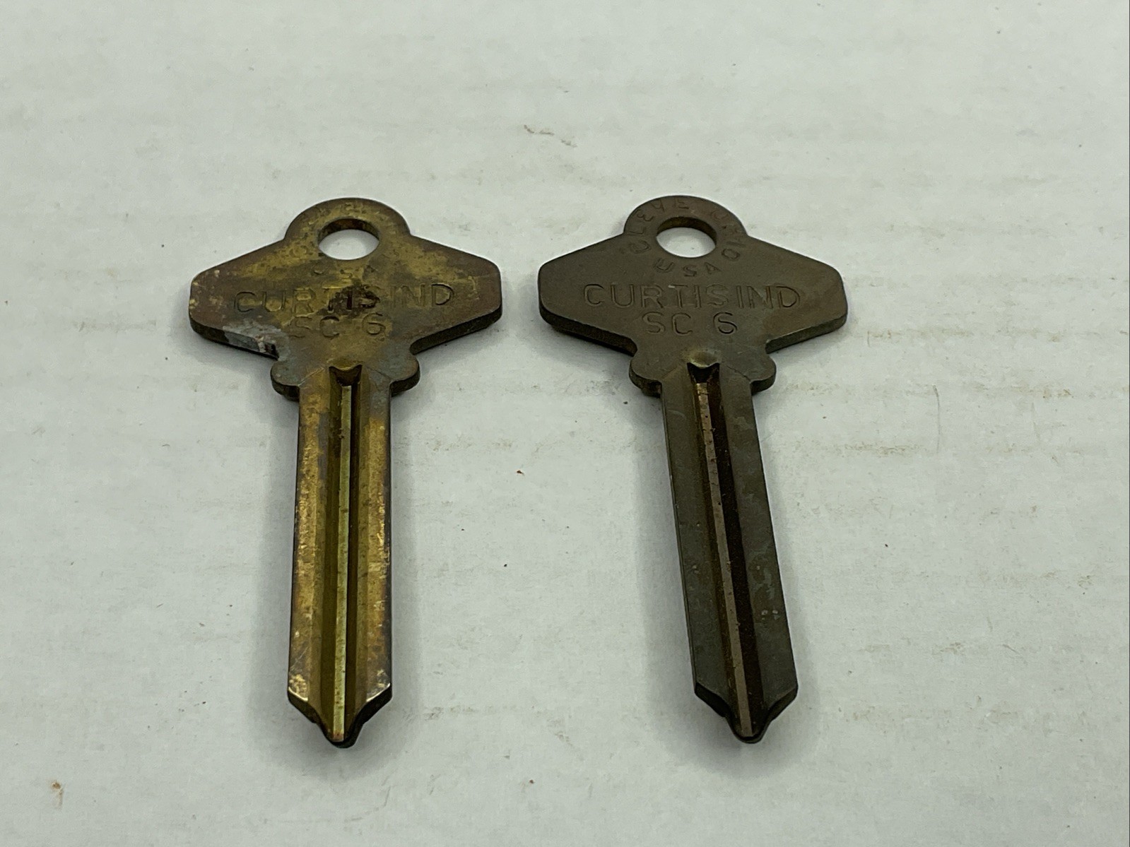 Curtis Industries NOS Key Blank Lot Of 2 Uncut SC6 Brass Keys C-CK87