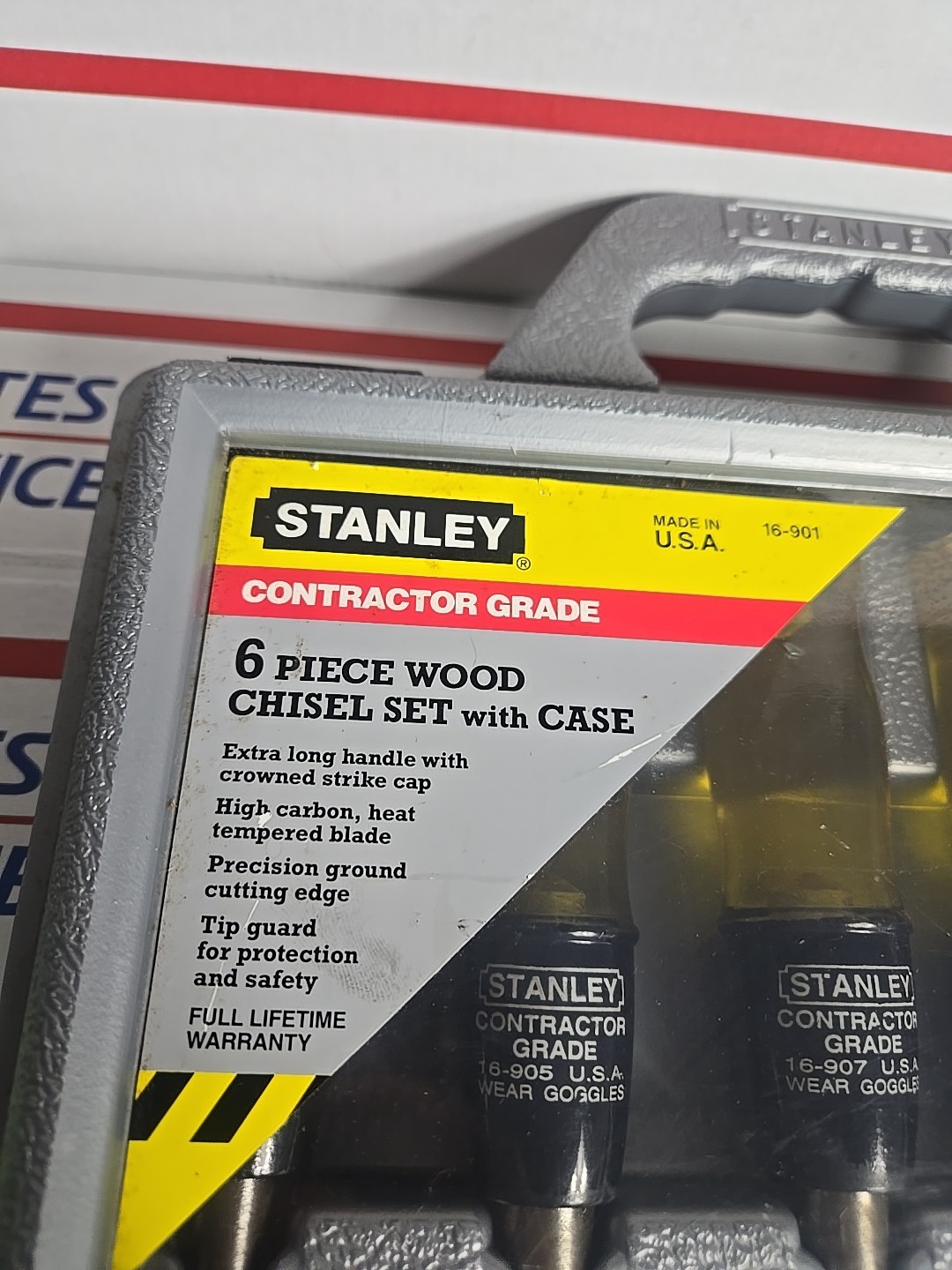 STANLEY TOOLS 16-901 6pc wood chisel set & case 1/4” 1/2” 3/4” 1” 1-1/4” 1-1/2”