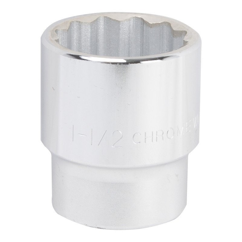 Vulcan MT-SS6048 Drive Socket, 1-1/2 in Socket, 3/4 in Drive, 12-Point, Chrome V