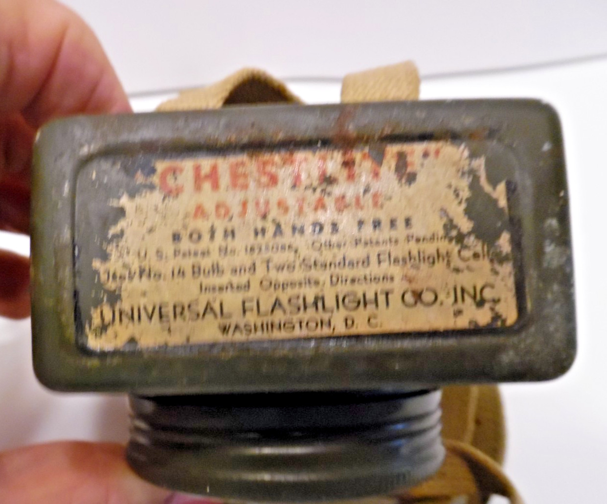 Chestlite Universal Flashlight Co. Lantern-Washington US Patent Industrial Art