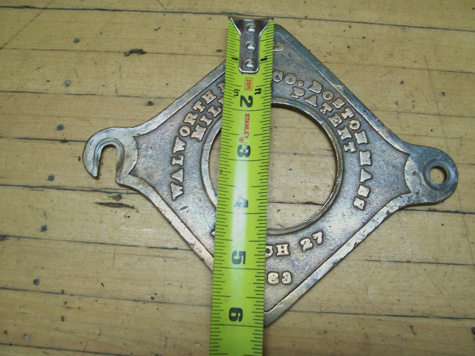 Vintage Walworth Mfg Co. Boston Mass 1883 Tool Brass Name Plate Advertising Sign