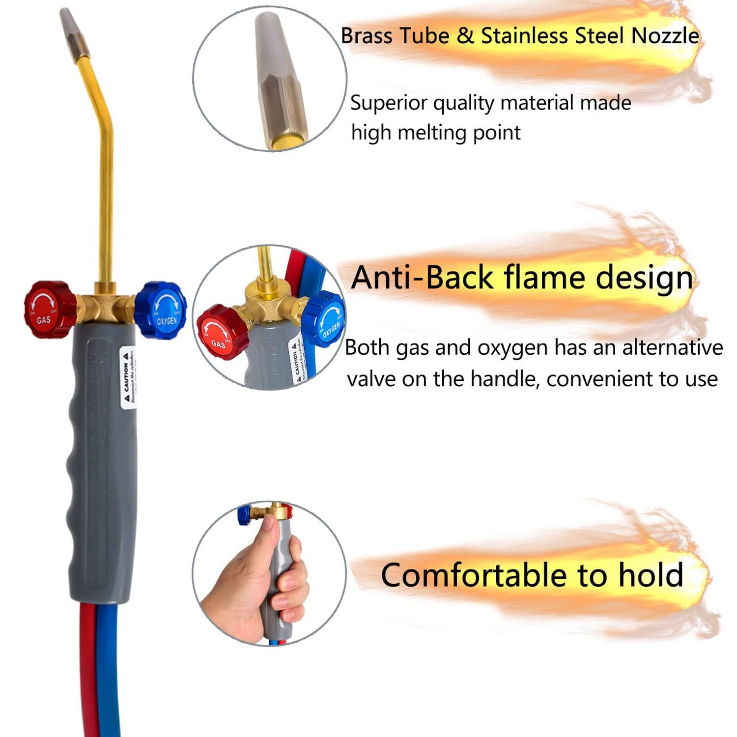 Brazing Torch Kit Compatible with MAPP Cutting Torch Propane, Update Brass Pr…