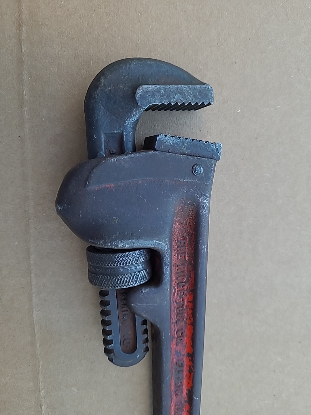 Vintage RIDGE Ridgid TOOL CO. ELYRIA RIDGID Pipe Wrench 10″ Clean Jaws U.S.A.
