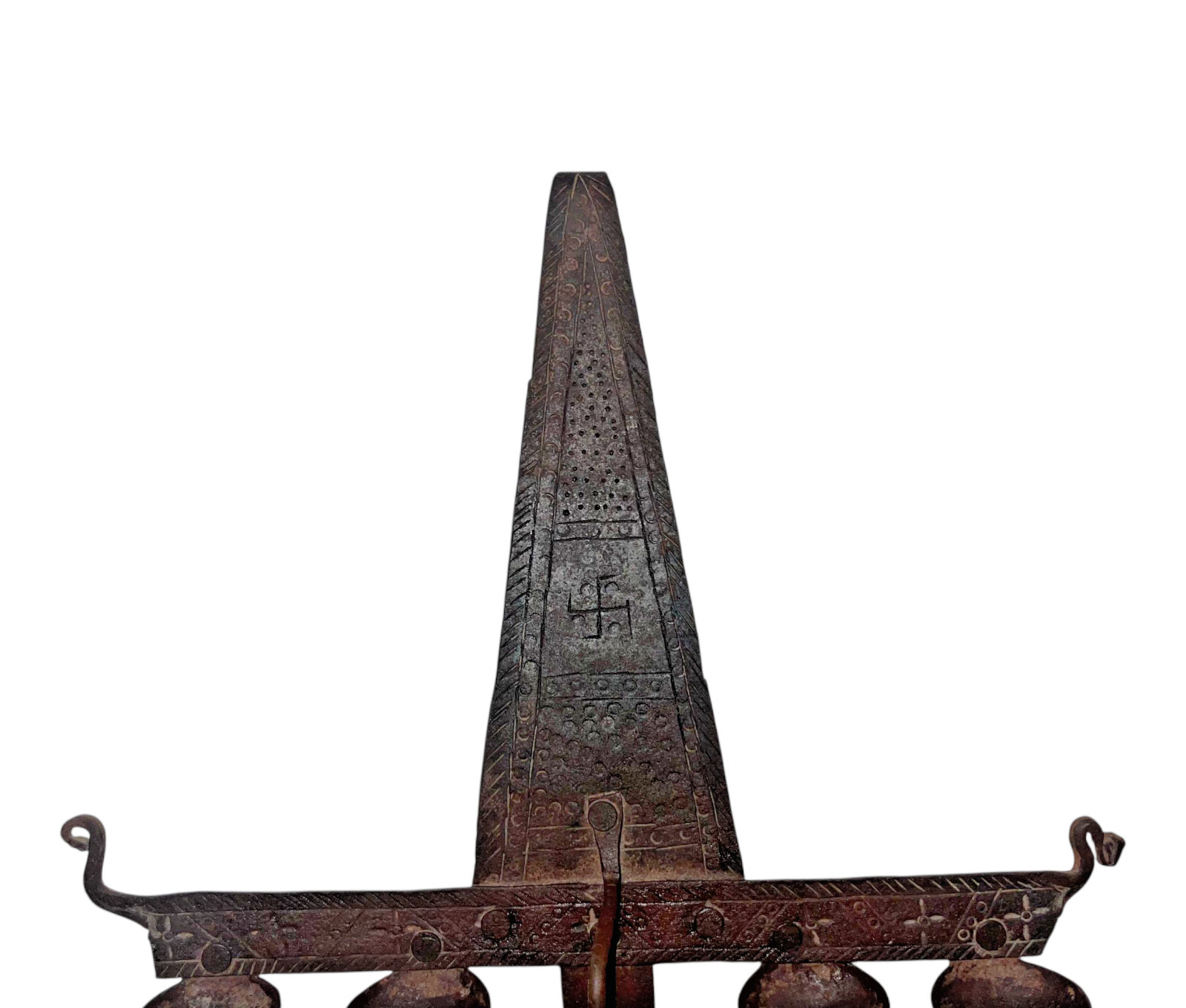 1900s Old Antique Iron Tribal House Halloween Horror Decorative Hanging Oil Lamp