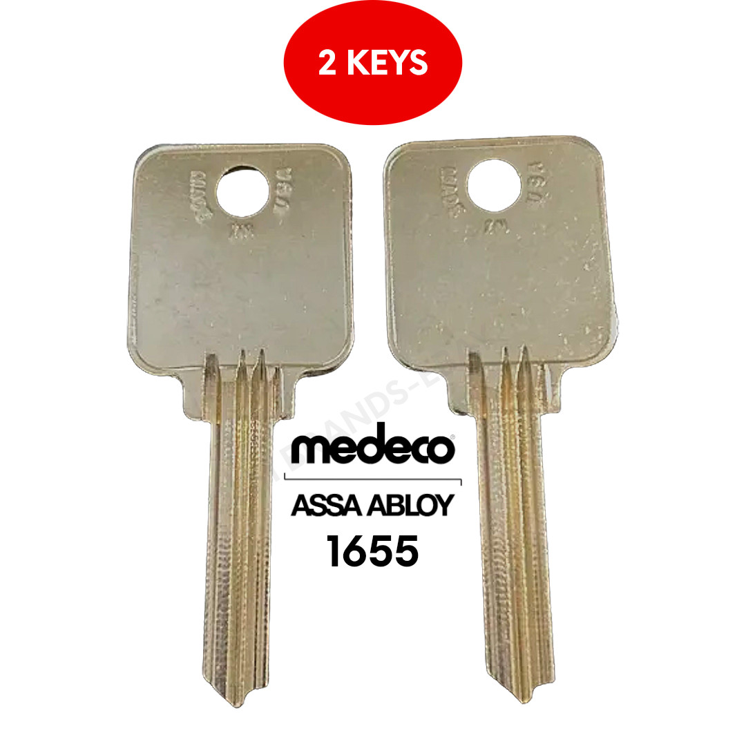 TWO (2) KEY BLANKS FIT MEDECO LOCKS #1655 FIRE KING 5-PIN BLANK