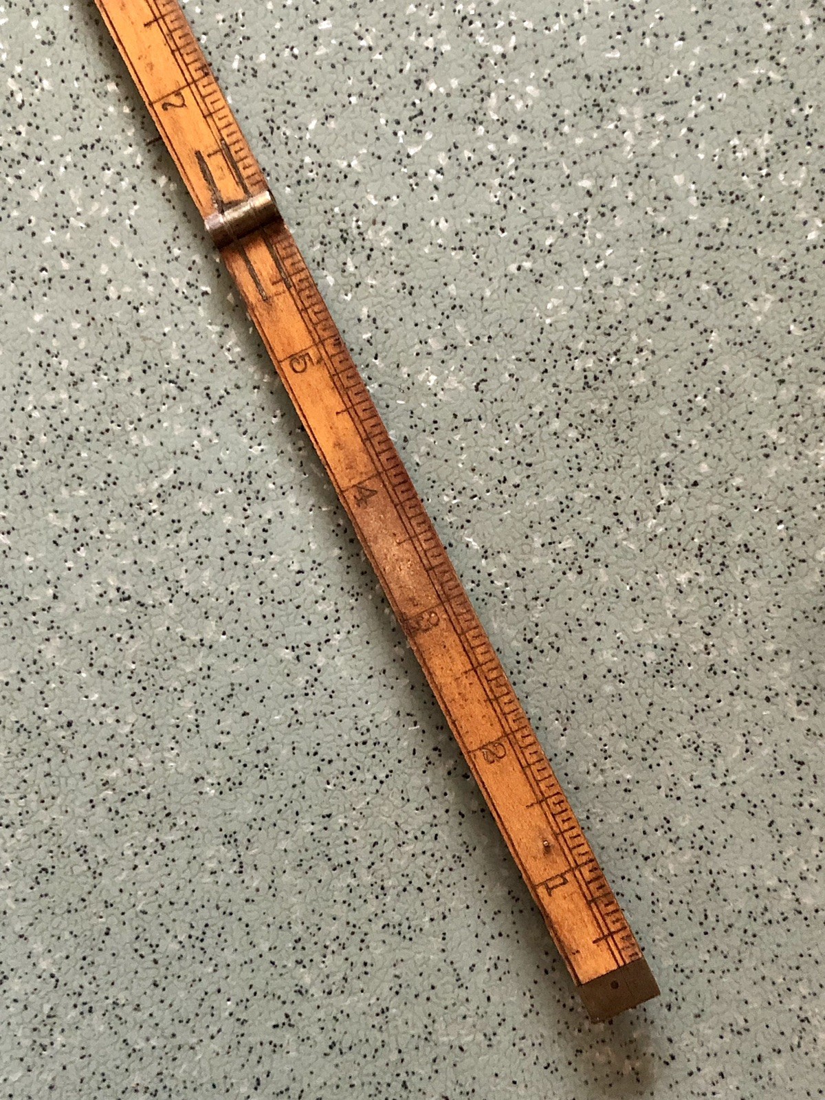 Vtg Stanley No. 61 Folding Rule 24″ Wood Carpenter Ruler Boxwood Brass Measure