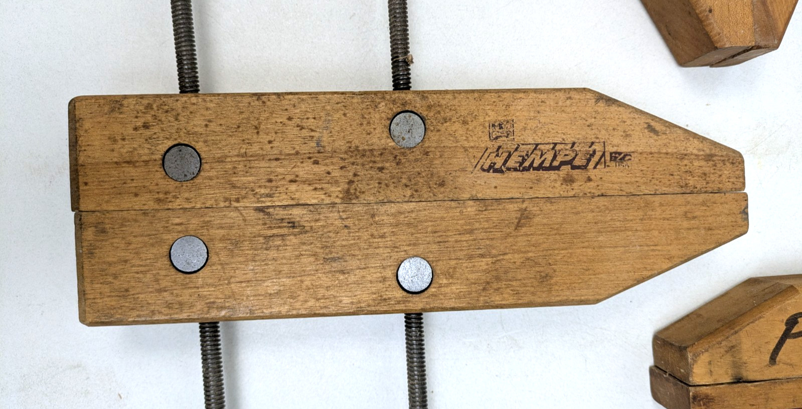 Set of (3) Hempe HMC Wood Hand Screw Clamps 10″ & 12″ Lot Made in the USA