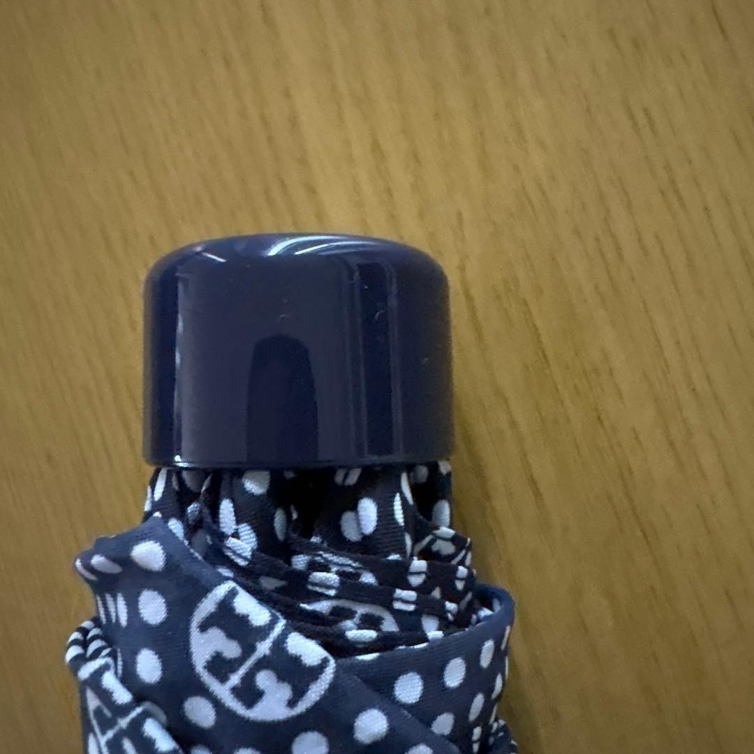 Tory Burch Umbrella Folding Dot Pattern Compact Used Classic Logo Rain Gear