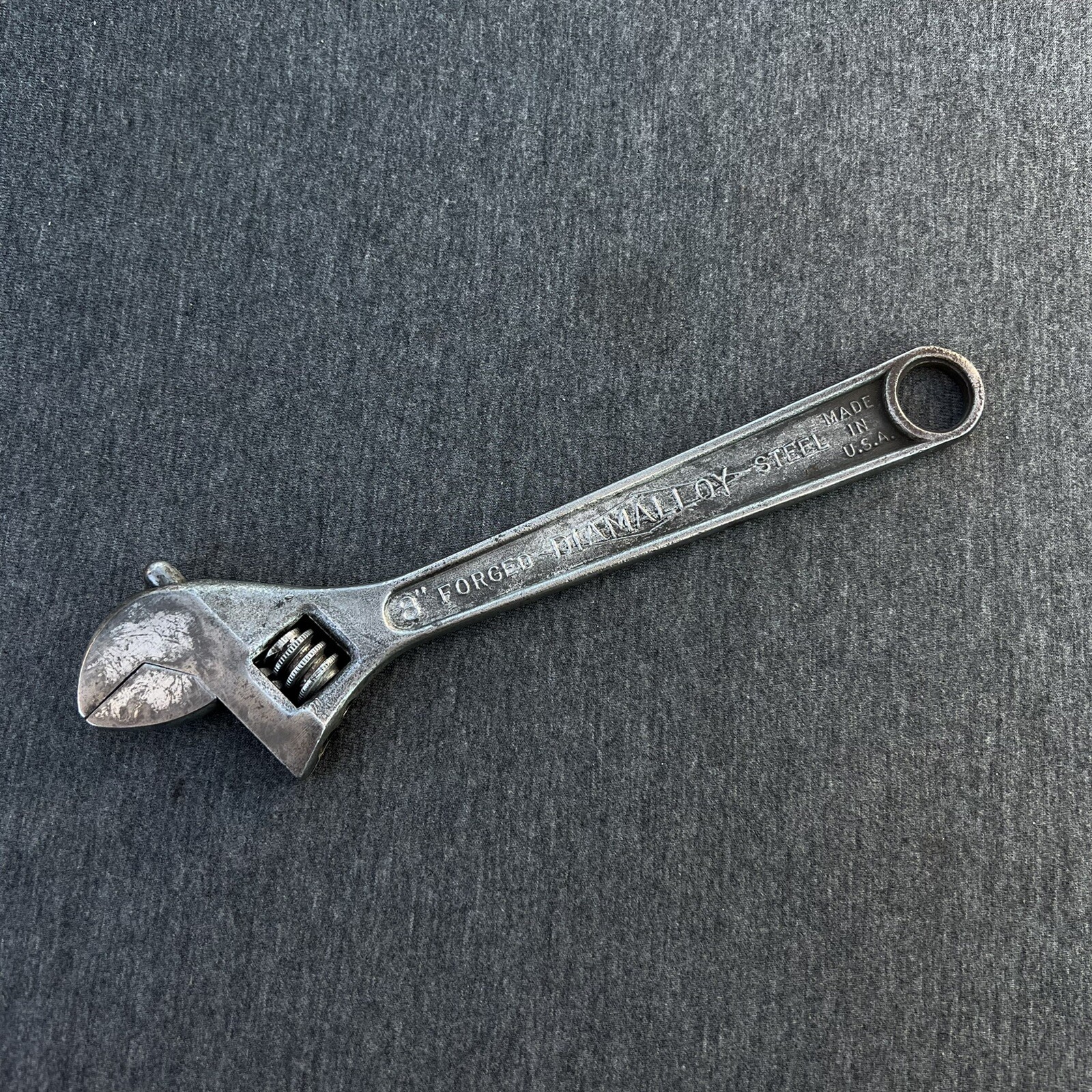 Vintage Diamalloy 8″ Adjustable Wrench DIAMOND CALK HORSESHOE CO USA