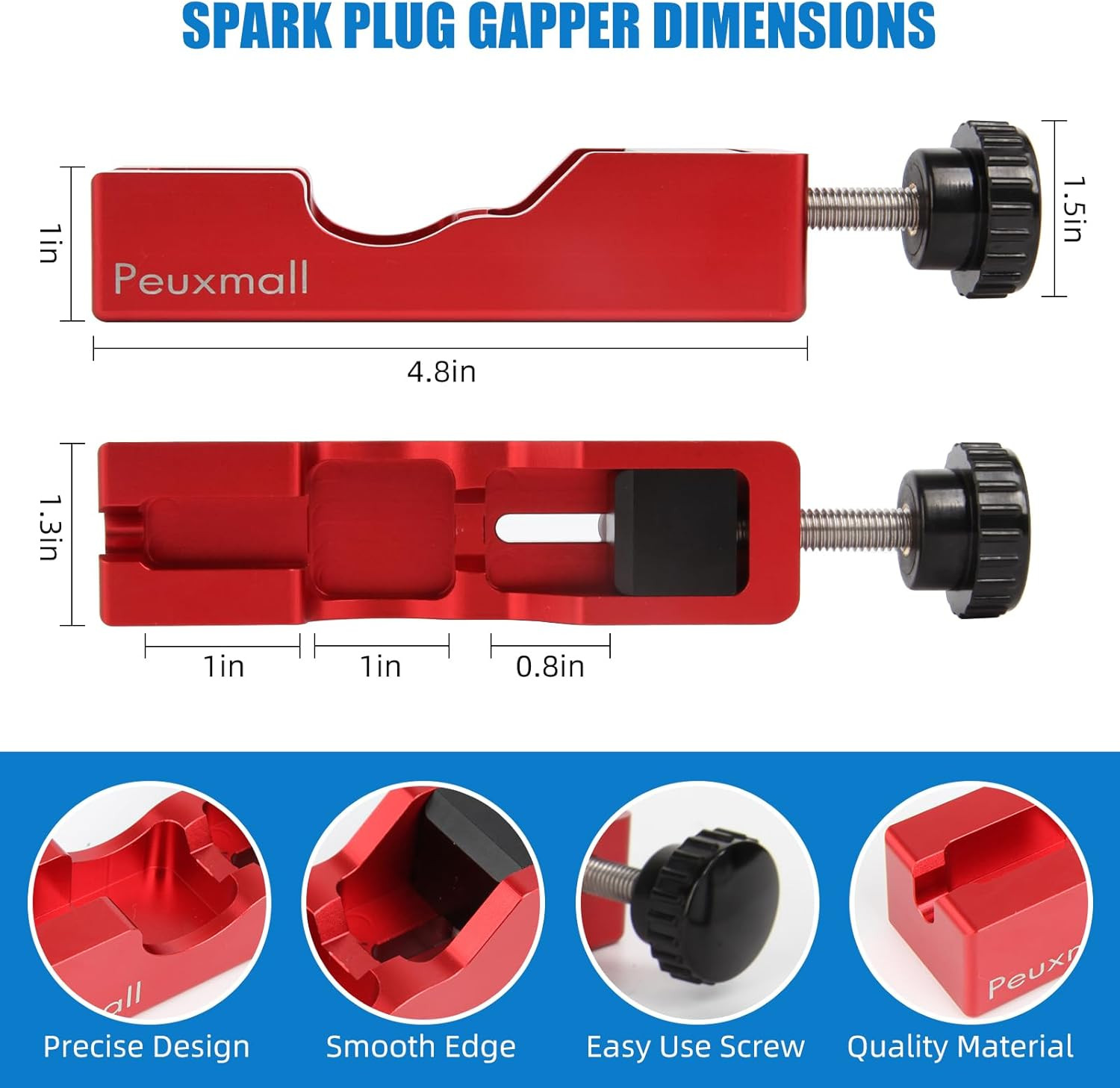 Spark Plug Gap Tool, Spark Plug Gapping Tool with 32 Blade Steel Feeler Gauge, U