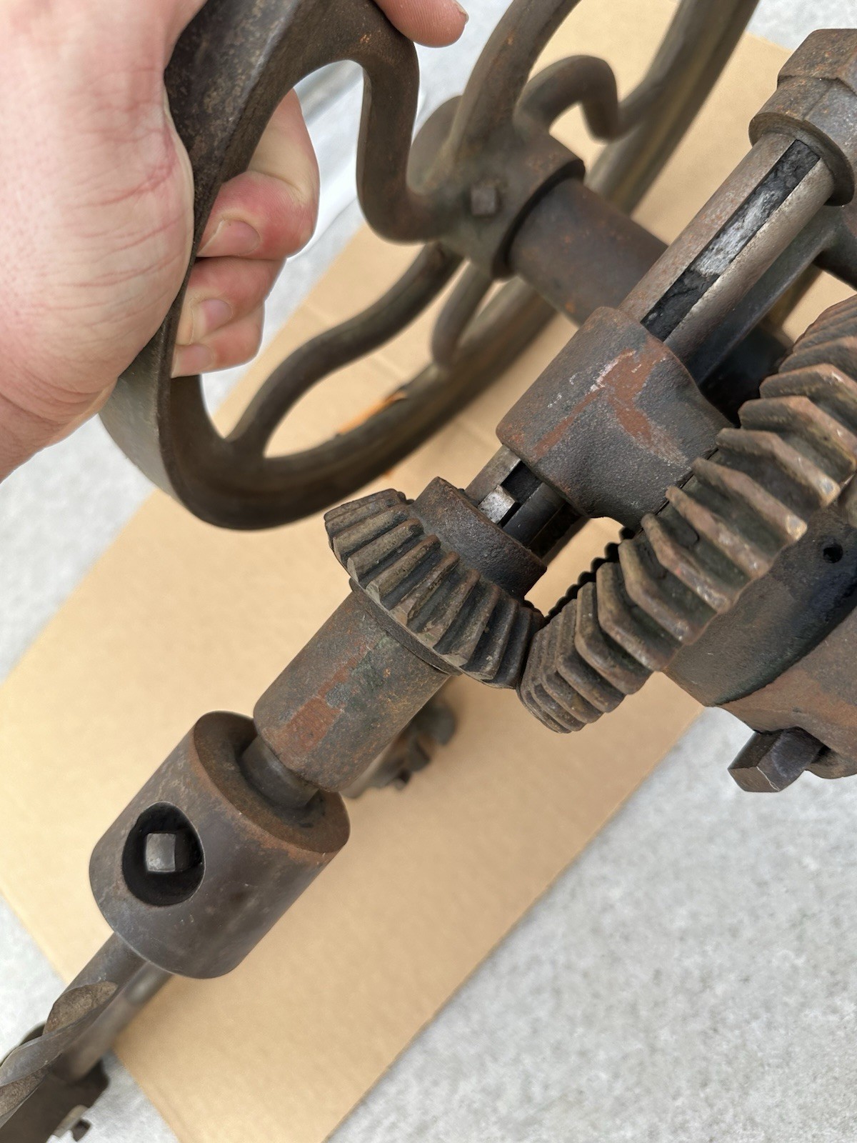 Vintage Champion Blower & Forge Co. Hand-Crank Drill Press Lancaster NOT SEIZED