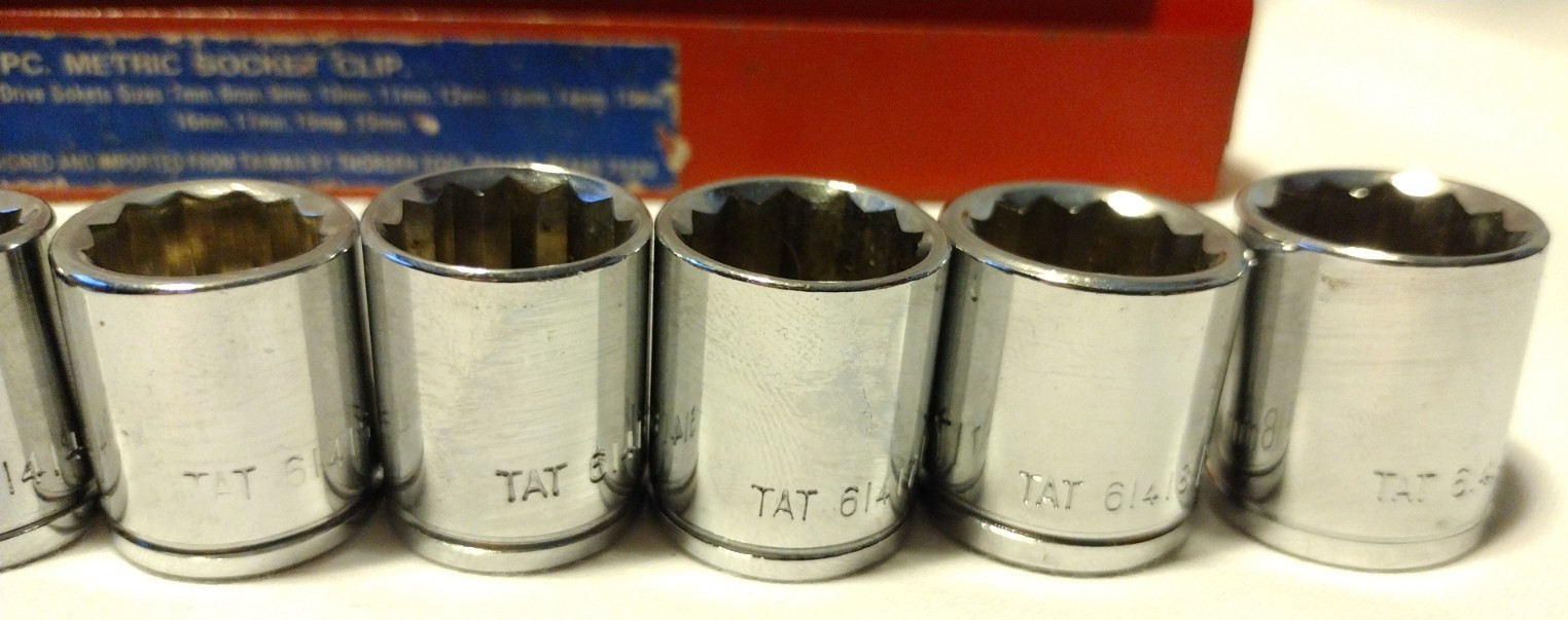 Vtg Thorsen USA Metric 12 Point 3/8” Drive 12 Pcs Socket Set Missing 9 & 10mm B2