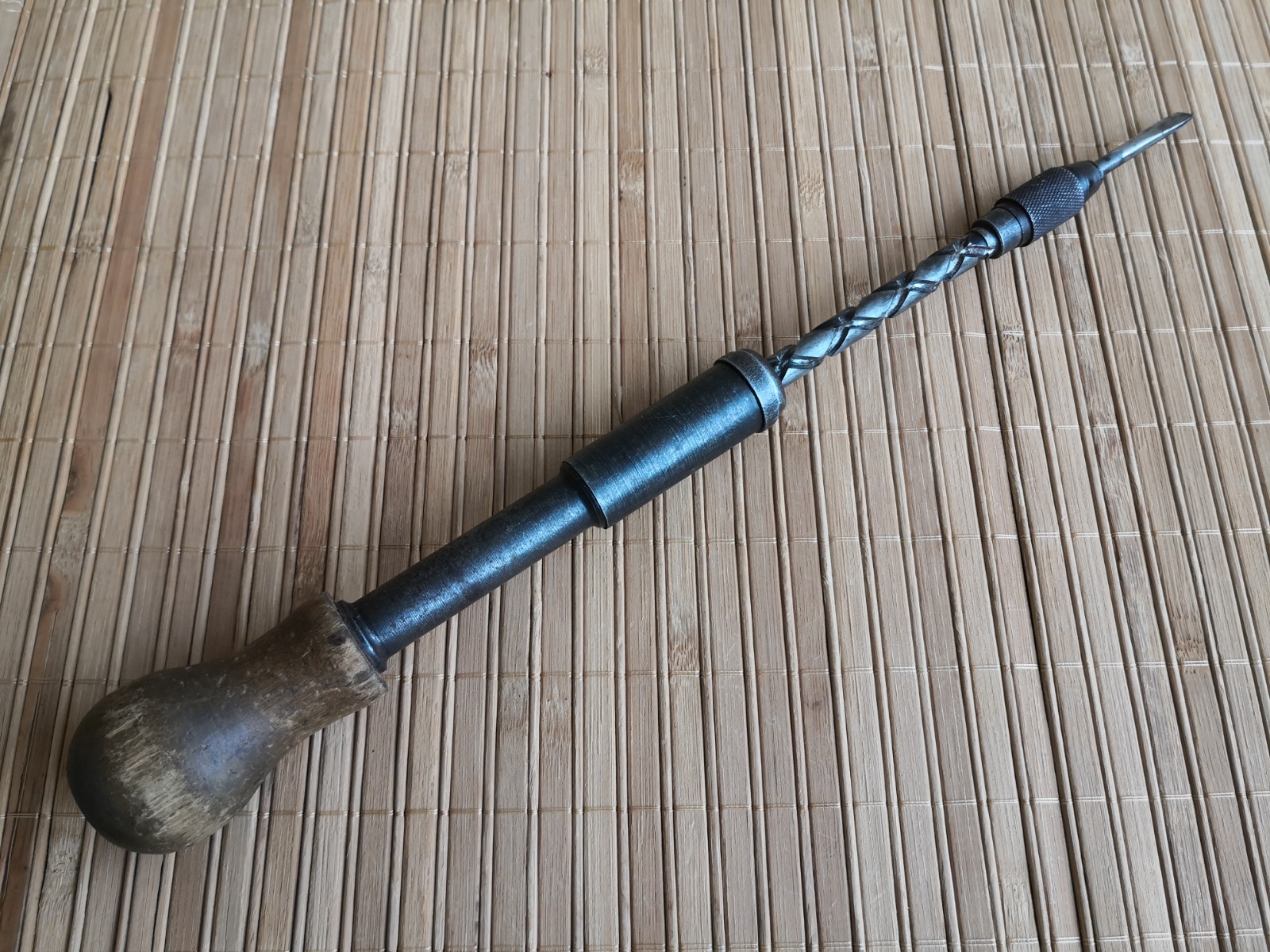 Vintage Soviet screwdriver with a spiral ratchet mechanism, made in USSR 40-50s.
