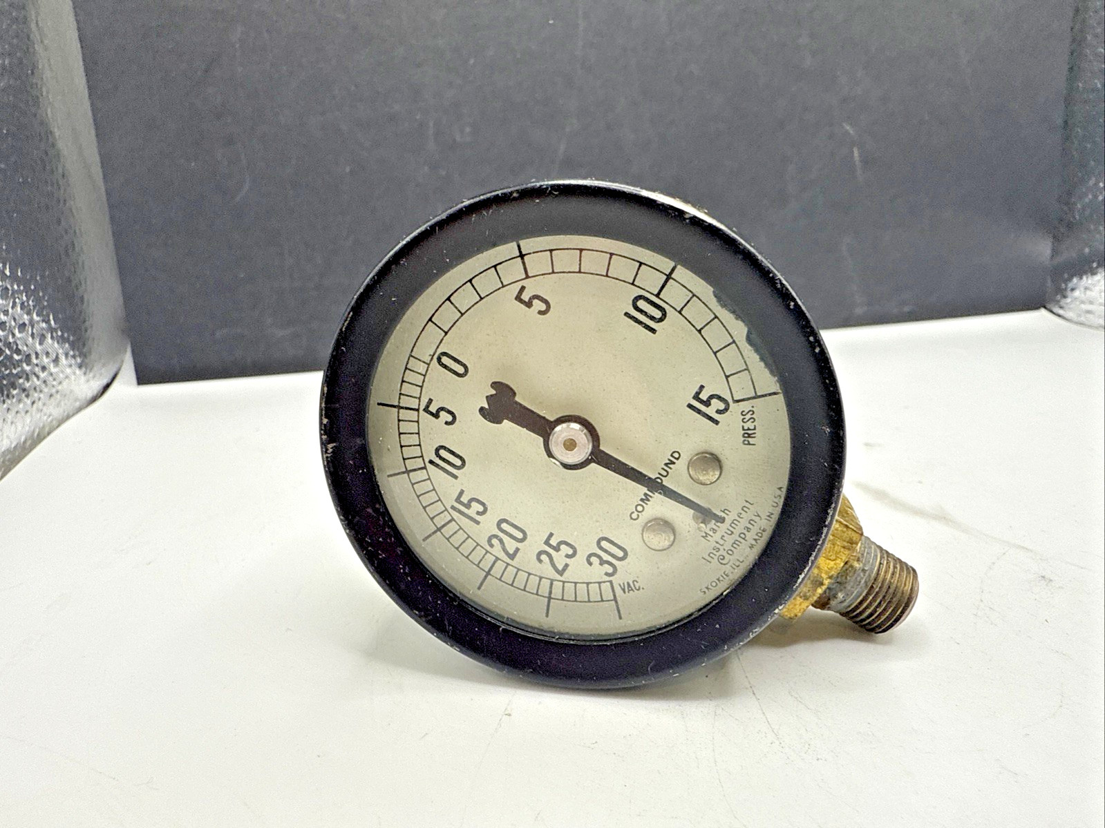 Vintage Jas P. Marsh Compound Pressure / Vacuum Combination Gauge Manifold