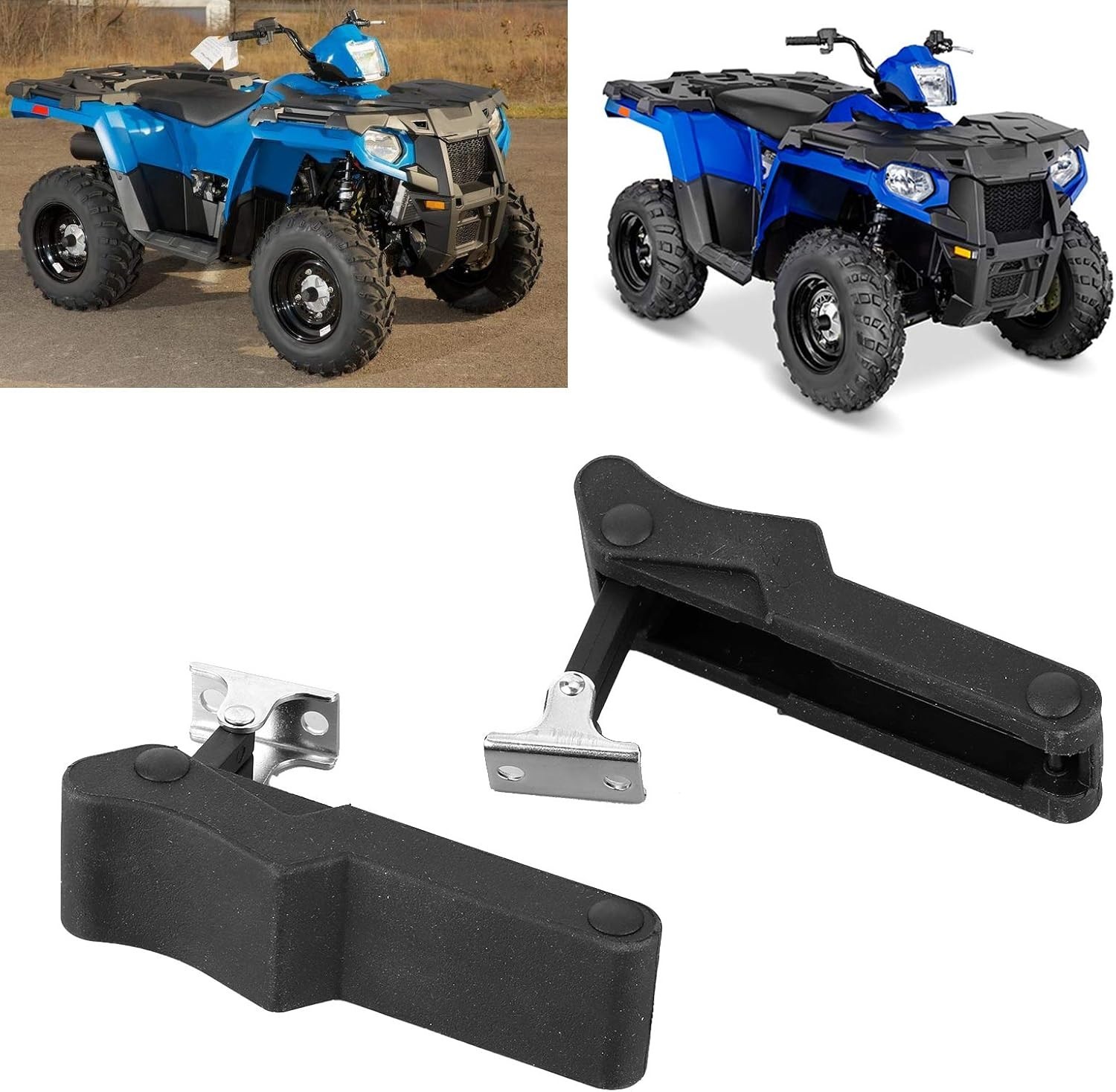 2pcs Front Storage Rack Rubber Latch Fit for Polaris Sportsman 2 Pack, Black