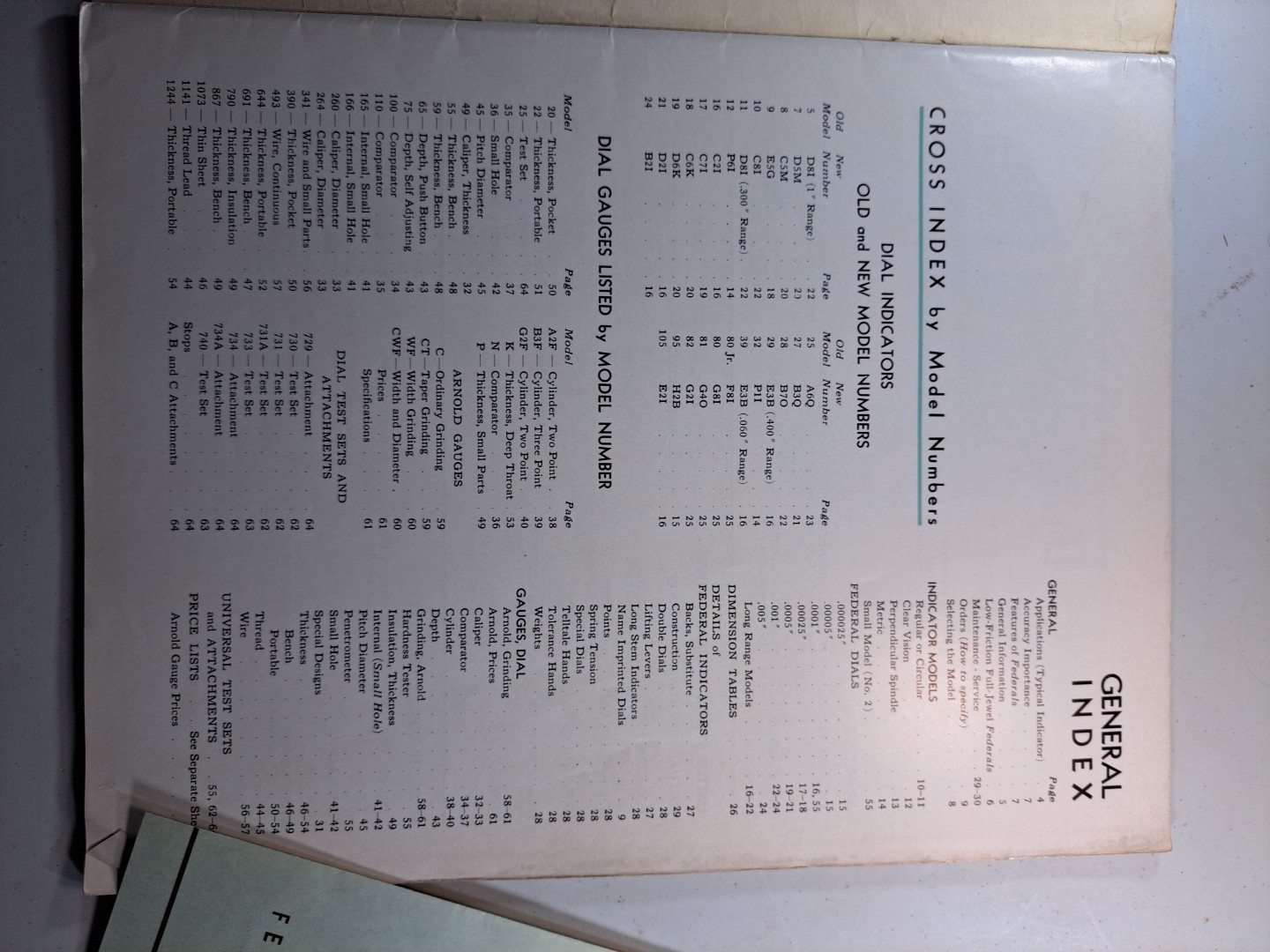 Federal Precision Measuring Instruments 1937 Catalog 36 Indicators and Gages