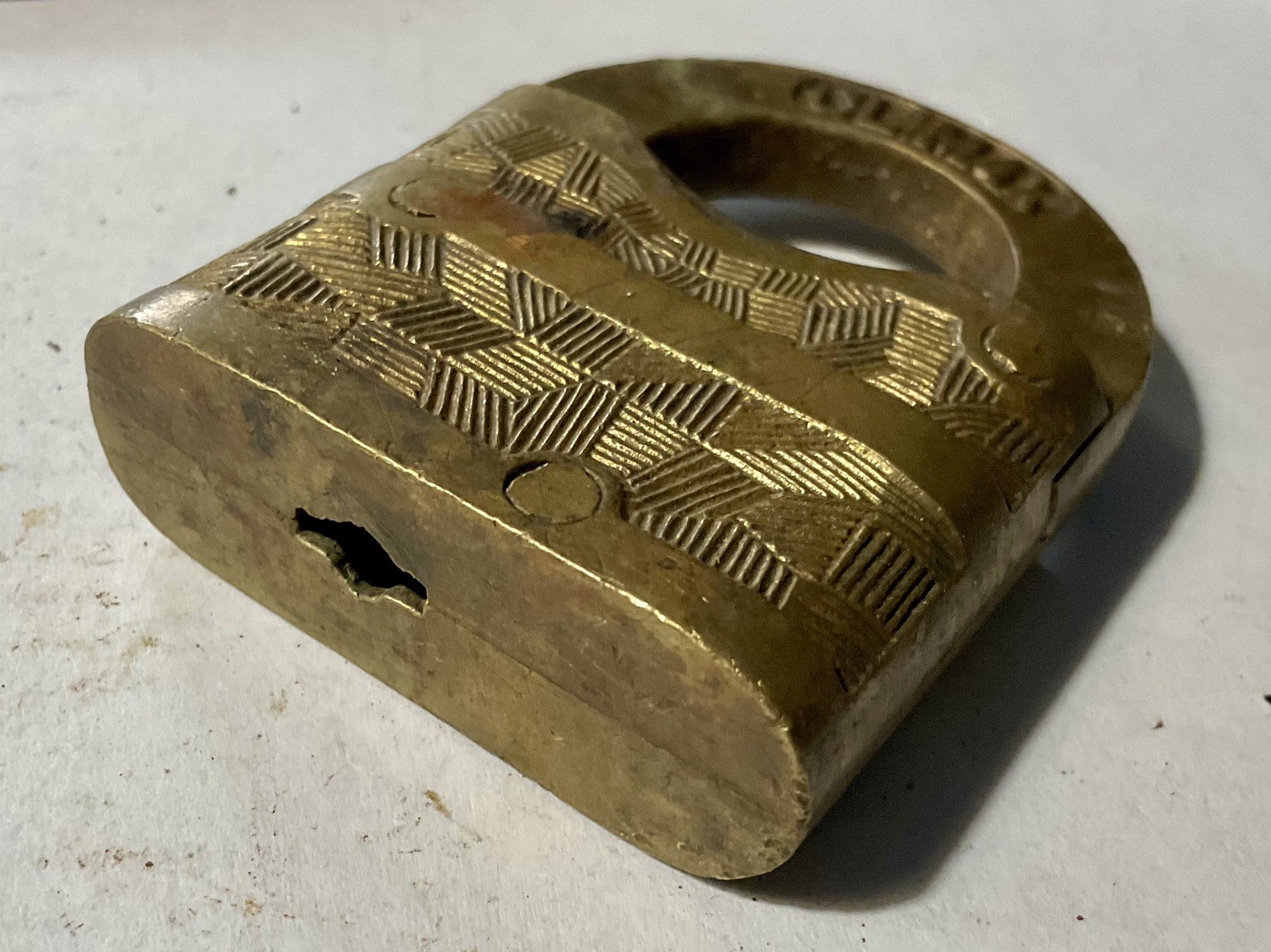 J. H. W. Climax Co Newark Brass Lock with No Key