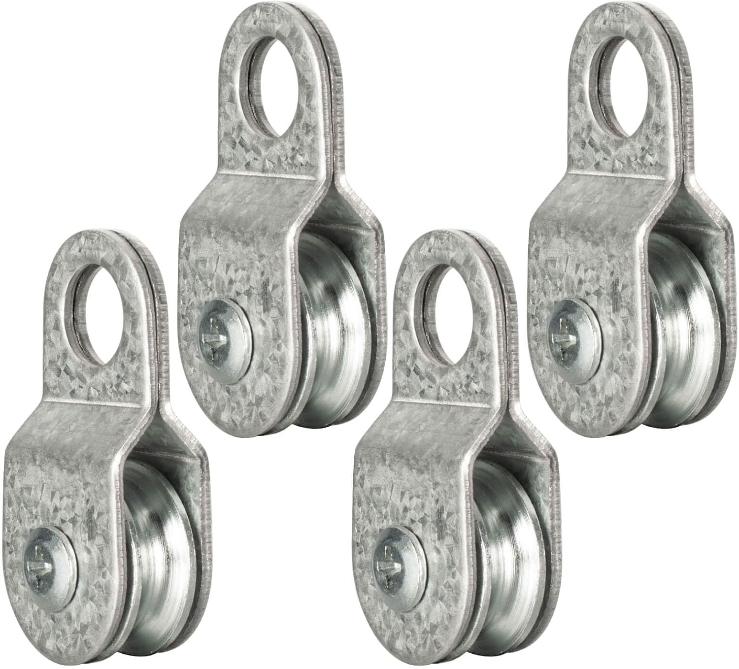 10Pack Small Snatch Cable Pulley Block for 6mm / 0.23 Inch Wire Rope, Single Pul